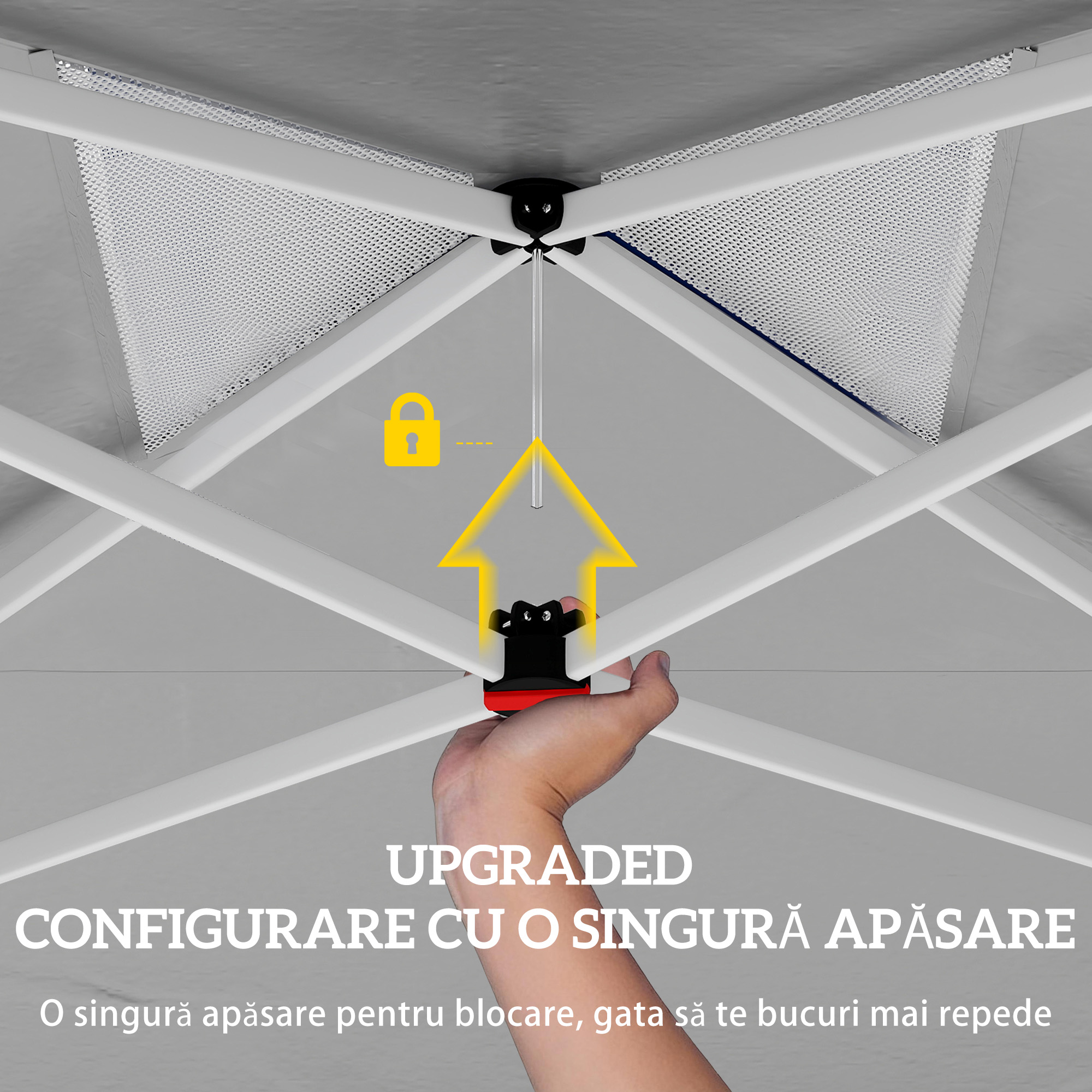  Pavilion 3x3m Pliabil, Montaj Usor cu Buton, UPF 50+ Protectie [4]