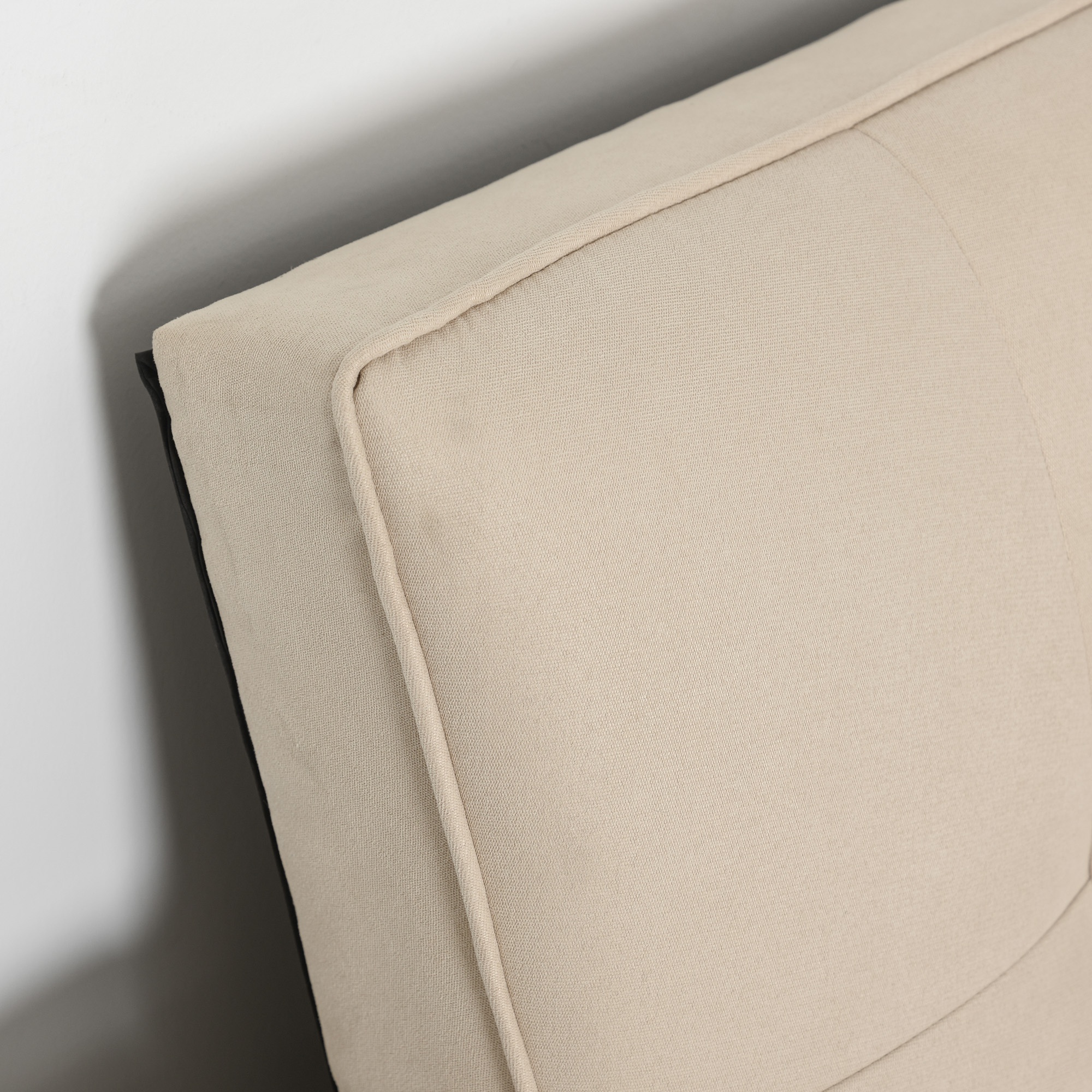  Canapea Extensibila 2-in-1, 3 Locuri, Material Din In si 2 Perne Detasabile, Bej [8]