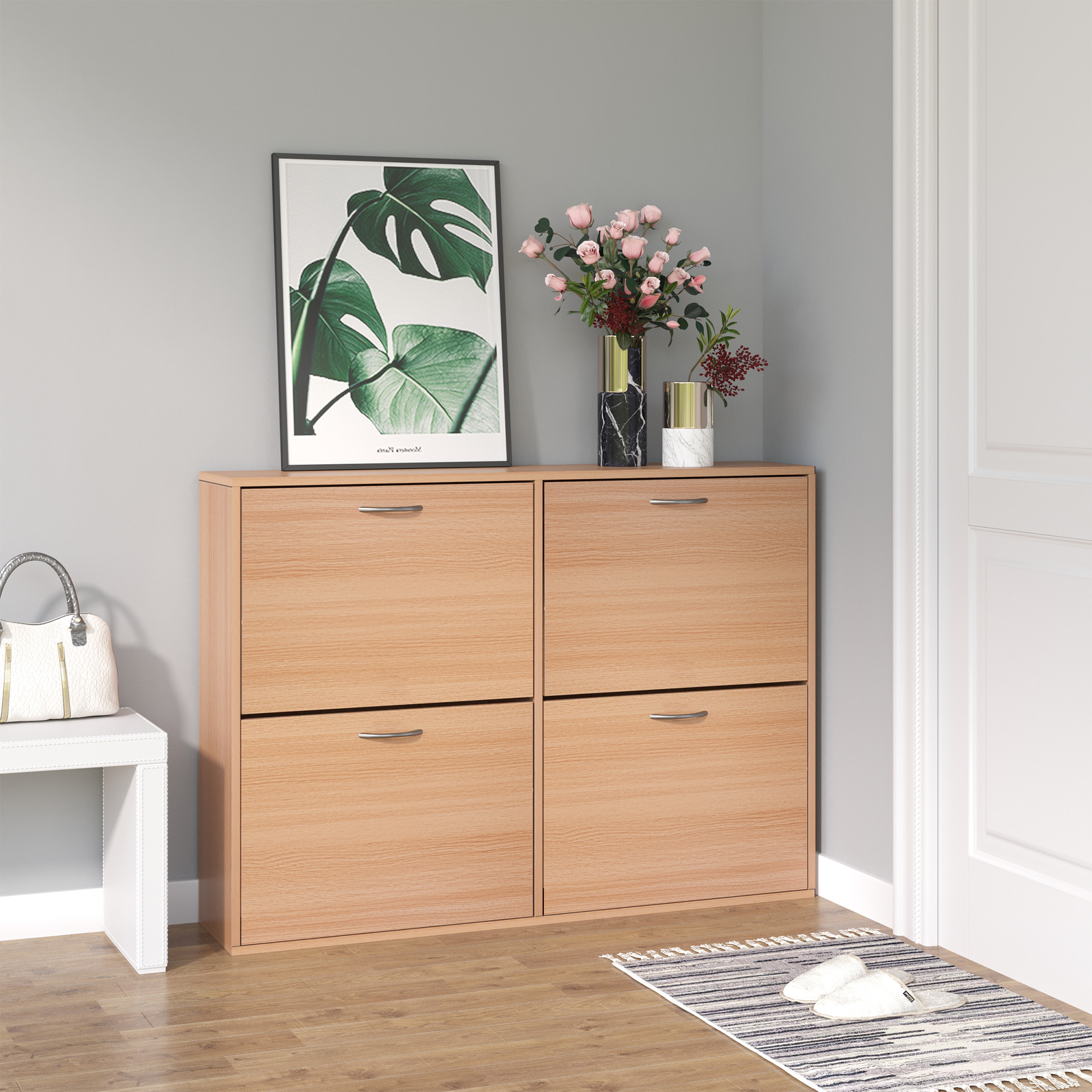  Dulap Pantofi Lemn 120×24×81 cm - 24 Perechi, Hol sau Dormitor [1]