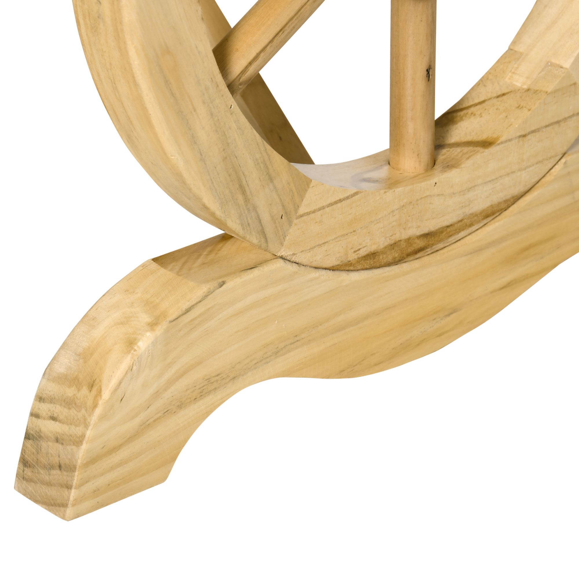  Banca de Gradina cu 2 Locuri, Design cu Roti, Banca de Exterior din Lemn de Brad, Potrivita pentru Terasa, Patio si Curte, 98x50x39.5 cm, Culoare Lemn Natural [7]