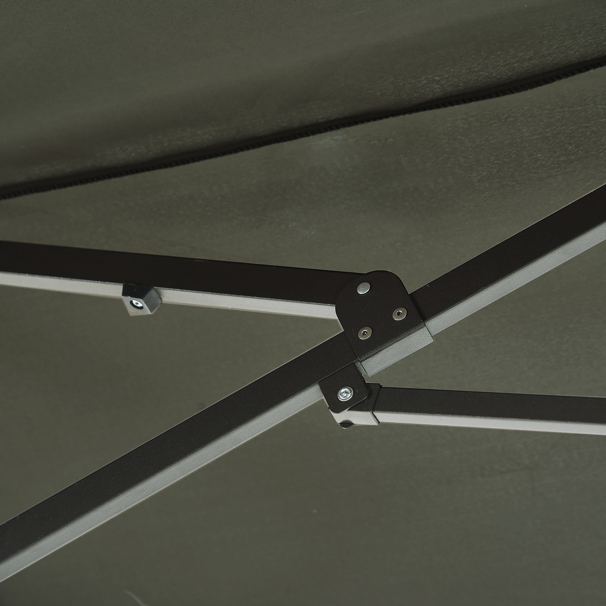  Umbrela Dubla Acoperis de Soare pentru Gradina Extern Tesatura Poliester Gri 2.7*4.6*2.4 [8]