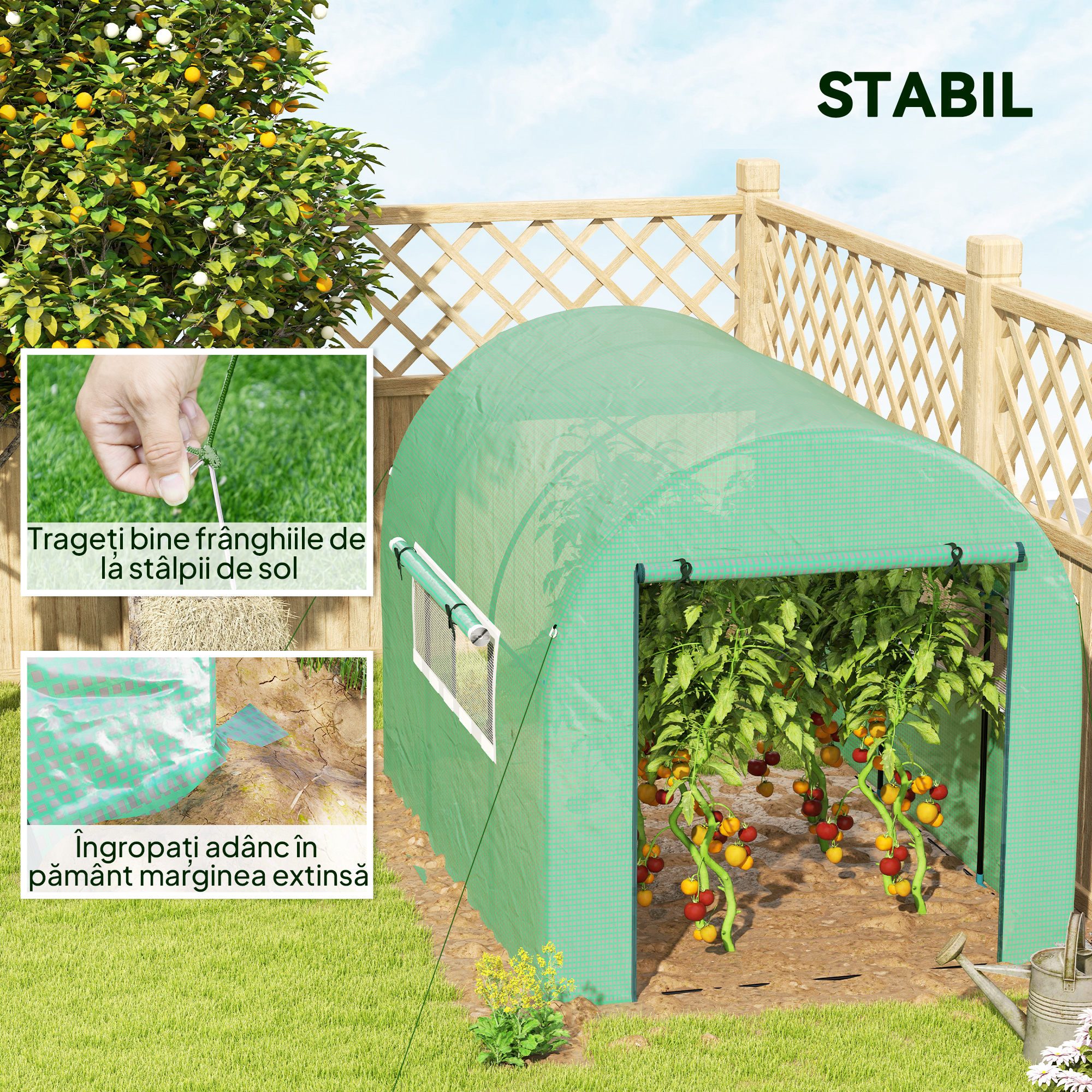 Solar Tip Tunel 300 x 200cm Walk-In Polytunnel Greenhouse - Verde [6]