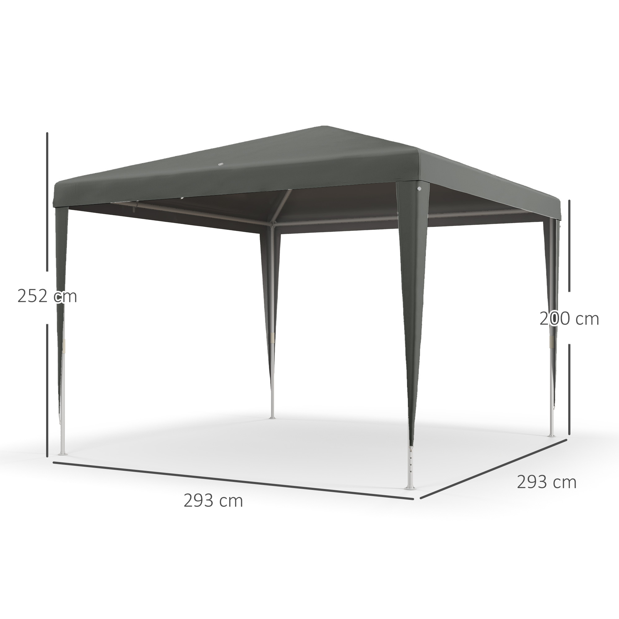 Pavilion  de Gradina 3x3 m Portabil cu Acoperire Anti UV, Gri [2]