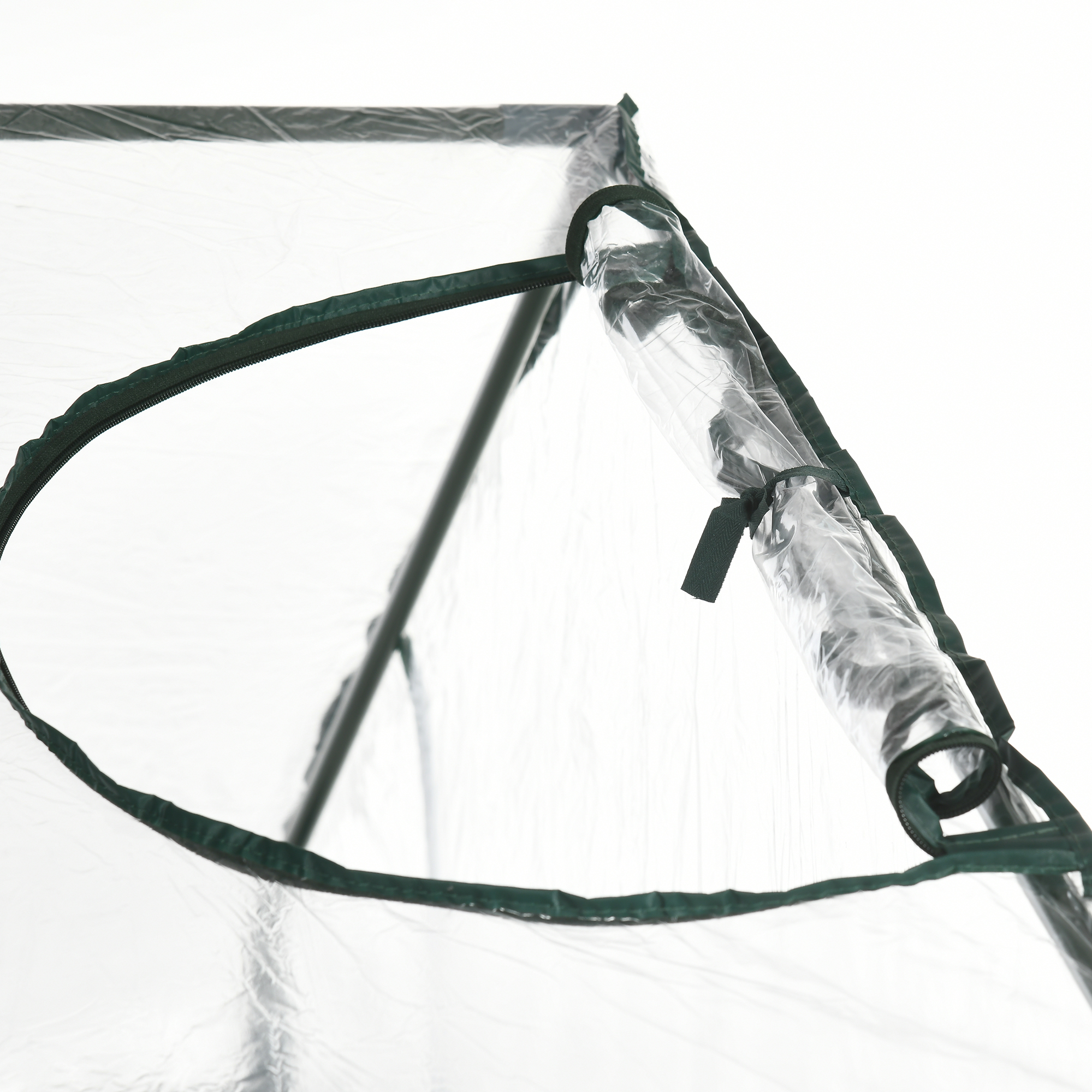  Sera de Exterior cu Intrare cu Fermoar si Aerisire Superioara, din Plastic si Otel, 180x100x152 cm, Transparenta [8]