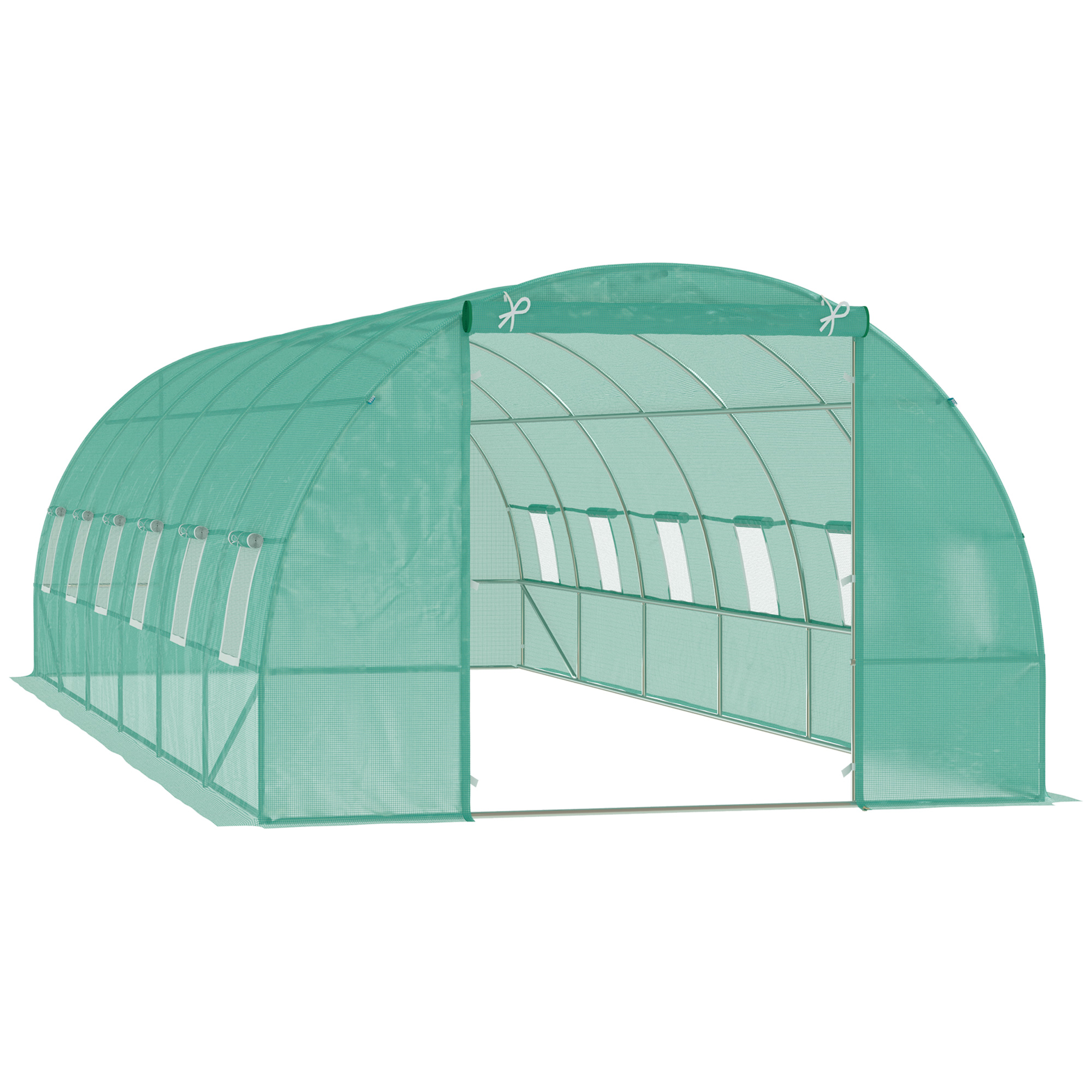 Gradina & balcon -  Sera Gradina 8×3×2 m, Verde, PE & Cadru din Otel