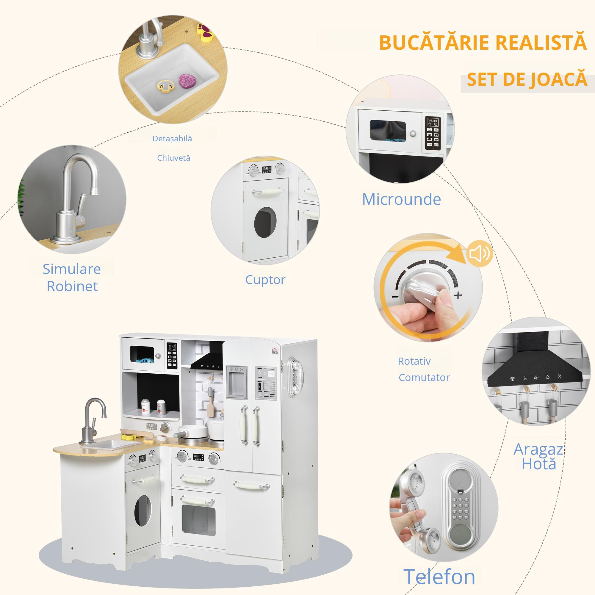  Bucatarie Jucarie din Lemn - 14 Accesorii, 3-6 Ani [6]