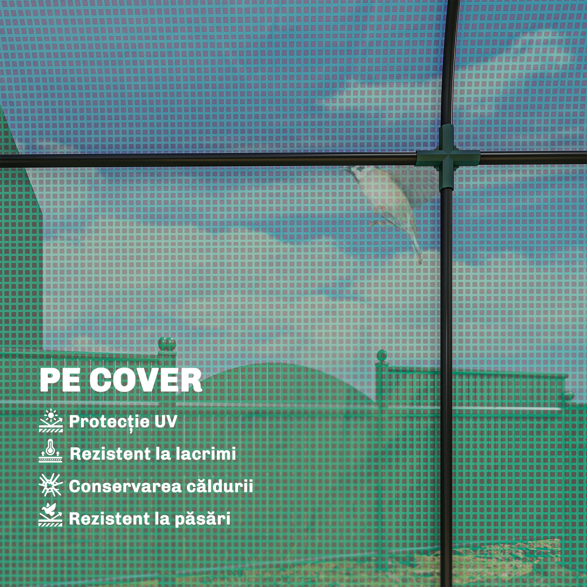  Sera Verticala pentru Balcon cu Usa si Ferestre Rulabile, Sera pentru Gradina cu Structura din Otel si Acoperis din PE, pentru Plante, Legume, Flori, Fructe, Anti UV, 170x68x200 cm, Verde [3]