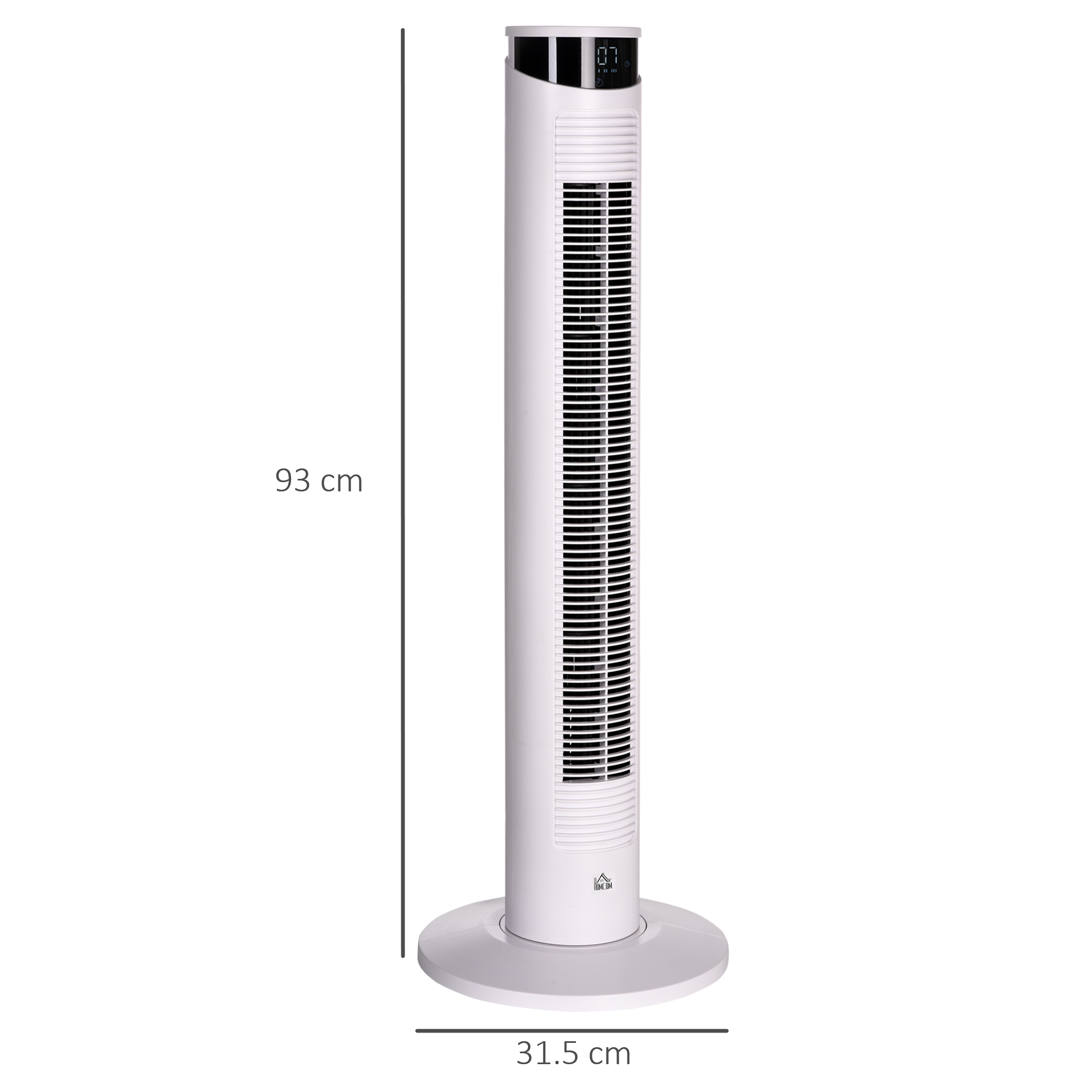  Ventilator turn 45W cu 3 moduri si 3 viteze, timer de 12h, din ABS si aluminiu, Ø31.5x93 cm, alb [2]
