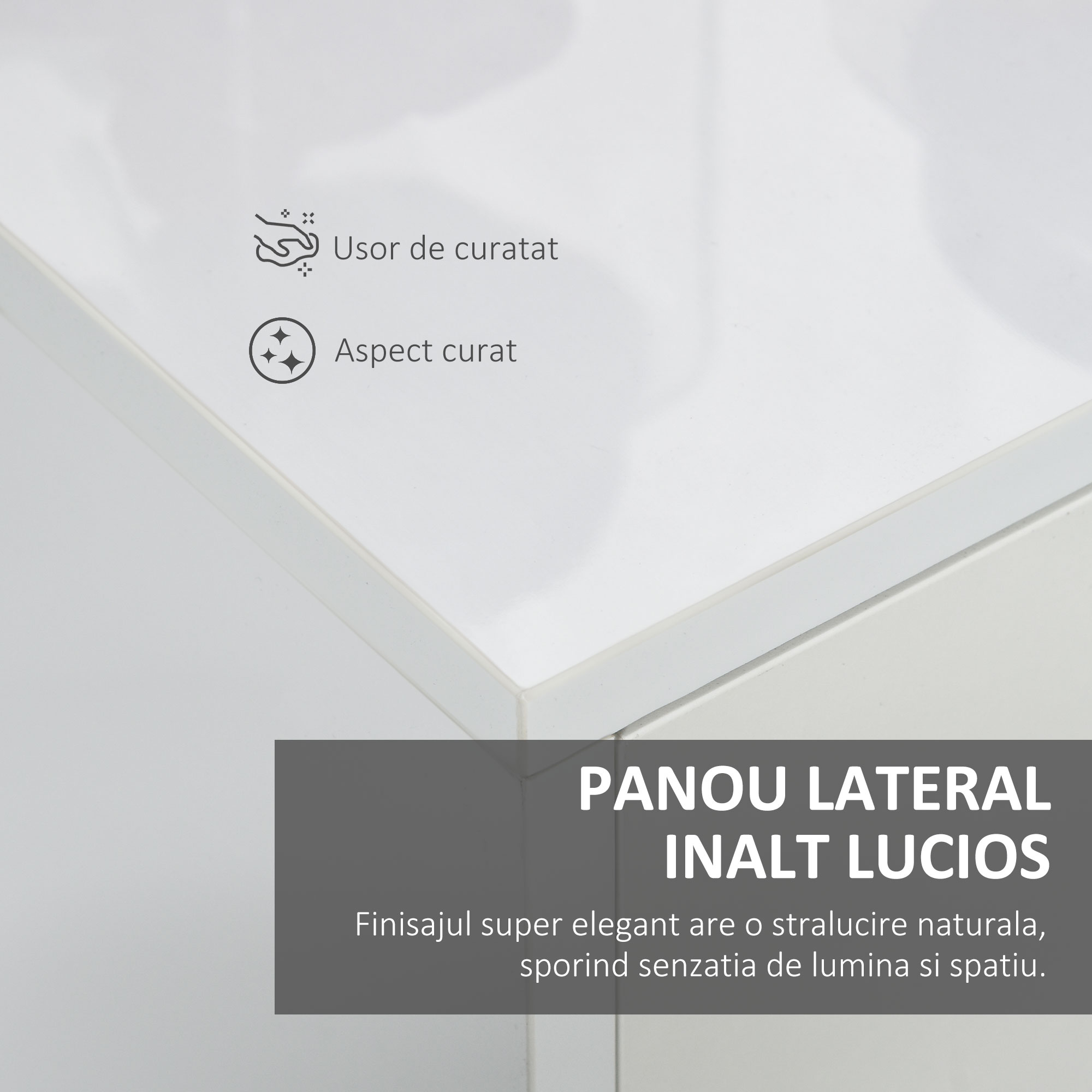  Dulap Multiuz 2 Sertare si 2 Compartimente cu usa Deschidere prin apasare, Alb [4]