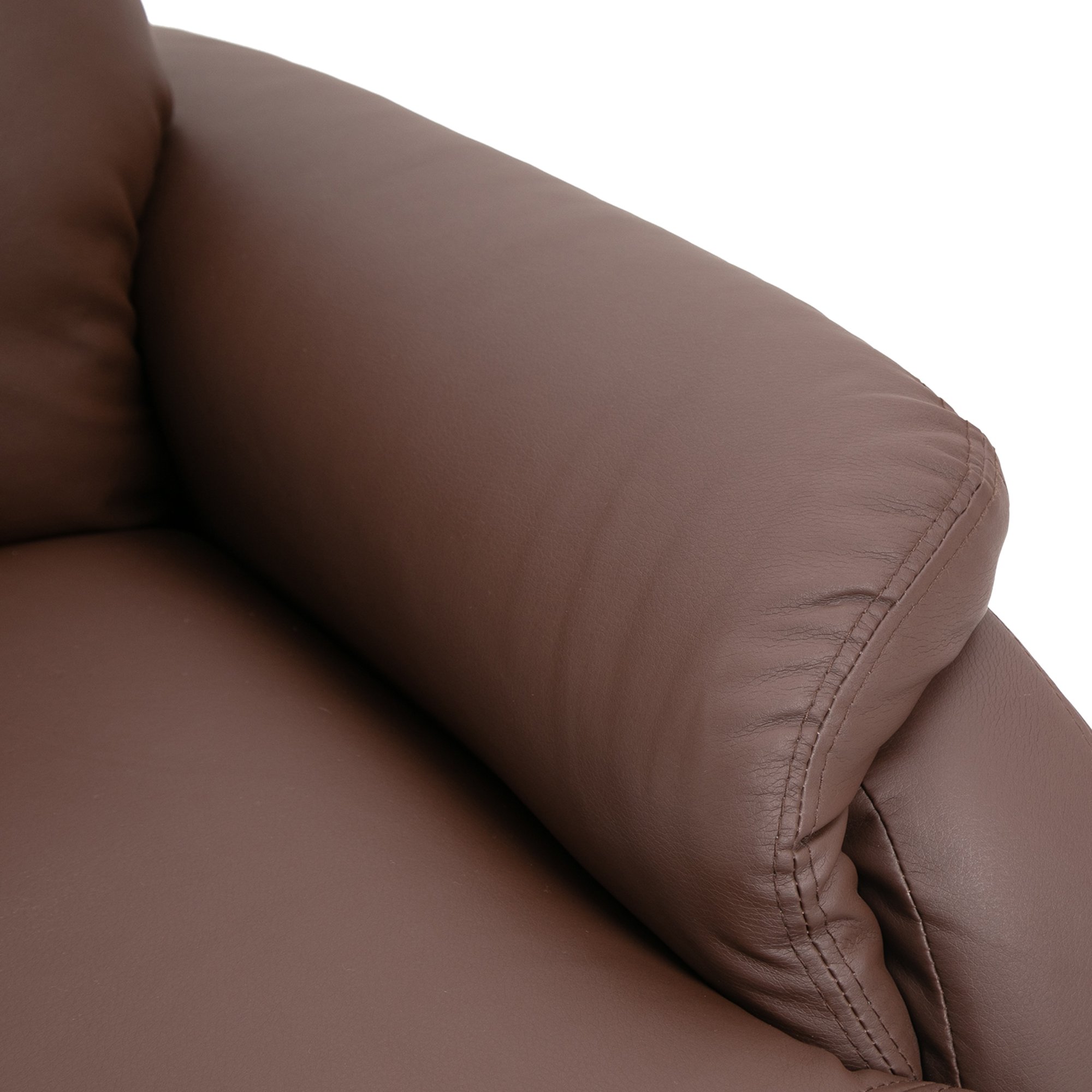  Fotoliu Relax Manual cu Spatar Reclinabil - Piele Sintetica Maro [7]