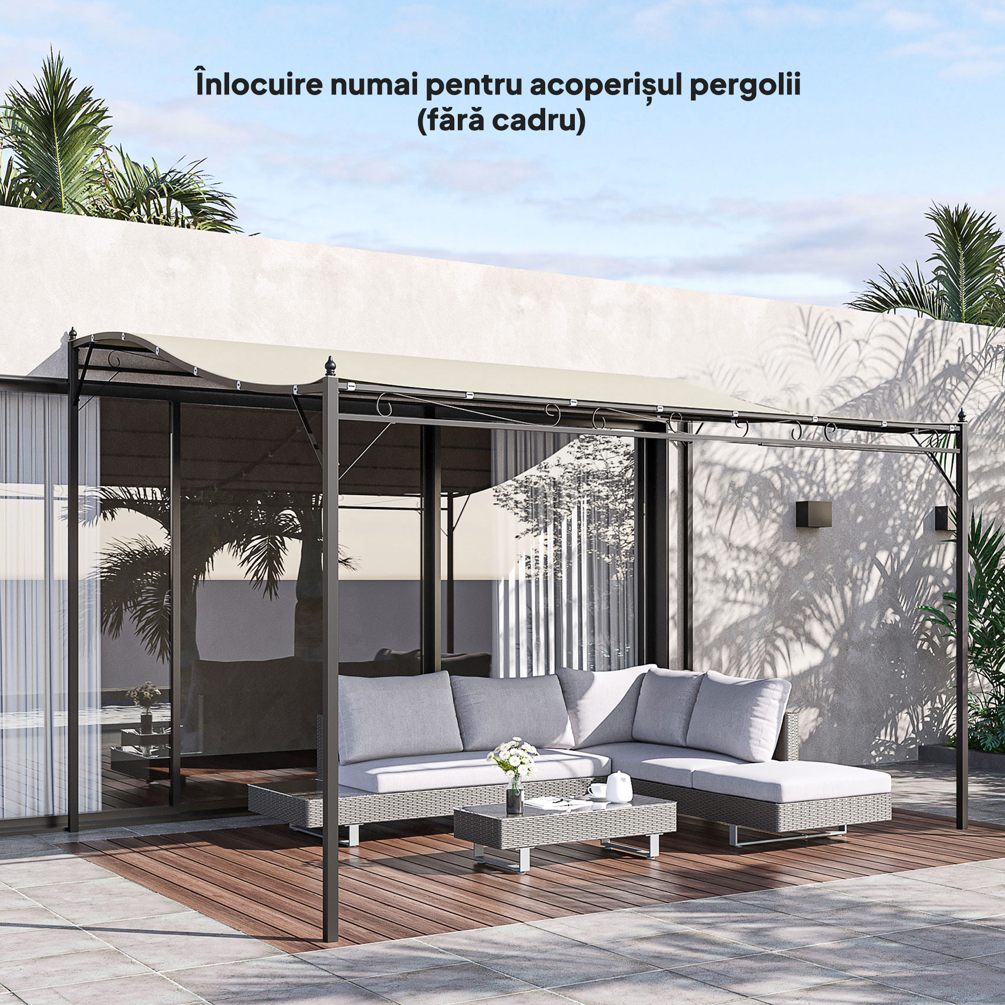  Copertina de rezerva pentru pergola 2,5 x 3(m), Bej [7]