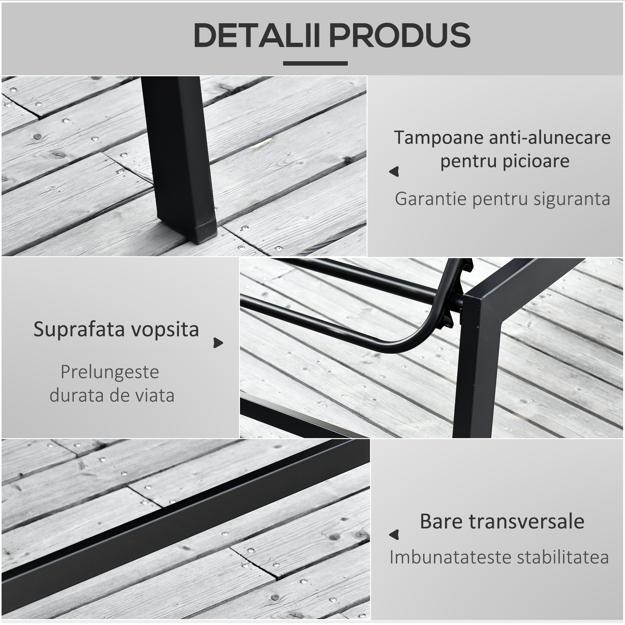  Sezlong de Gradina Reclinabil pe 5 Niveluri, cu Acoperire Captusita [6]