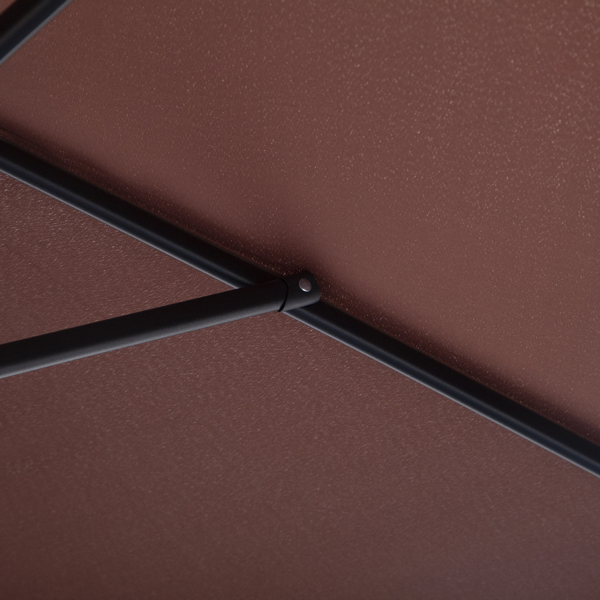  Umbrela de Gradina inclinabila cu Manivela si 6 Spite din Aluminiu, 2.6x2.35 m, Cafeniu [8]