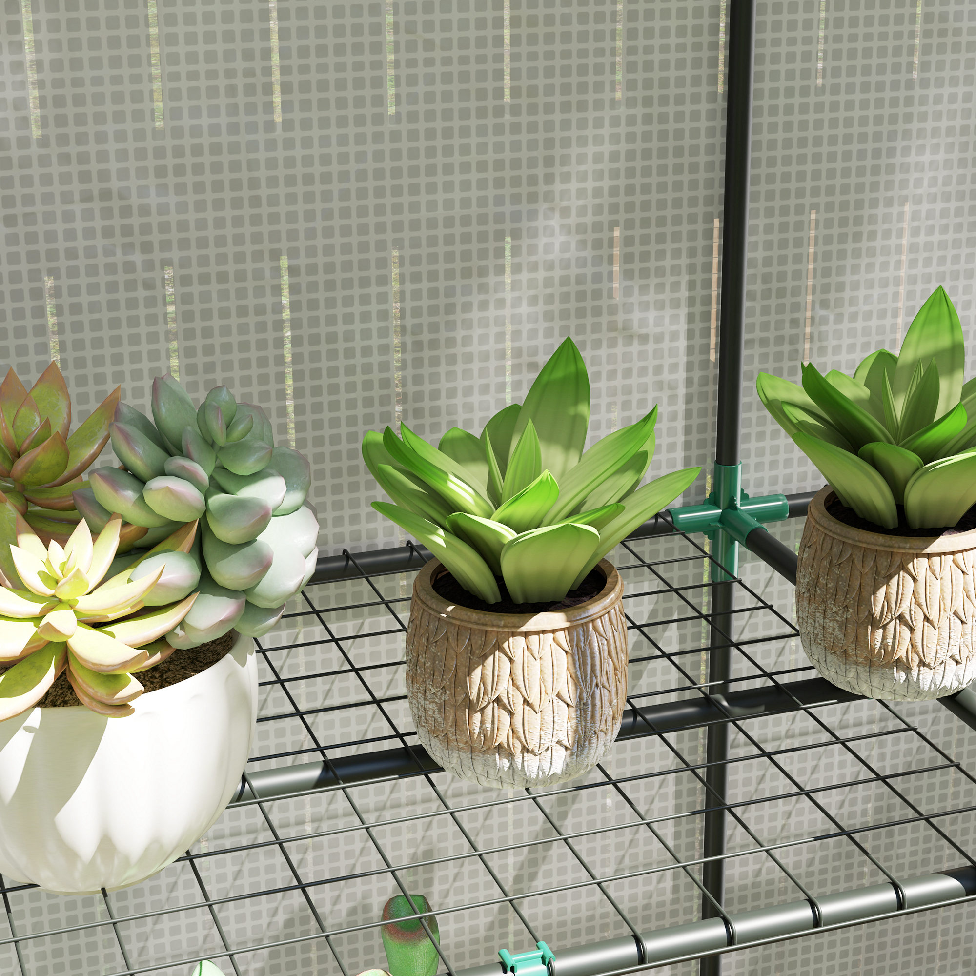  Sera Aplicata, din PE Consolidata,, 144 x 48 x 152 cm, Alb [8]