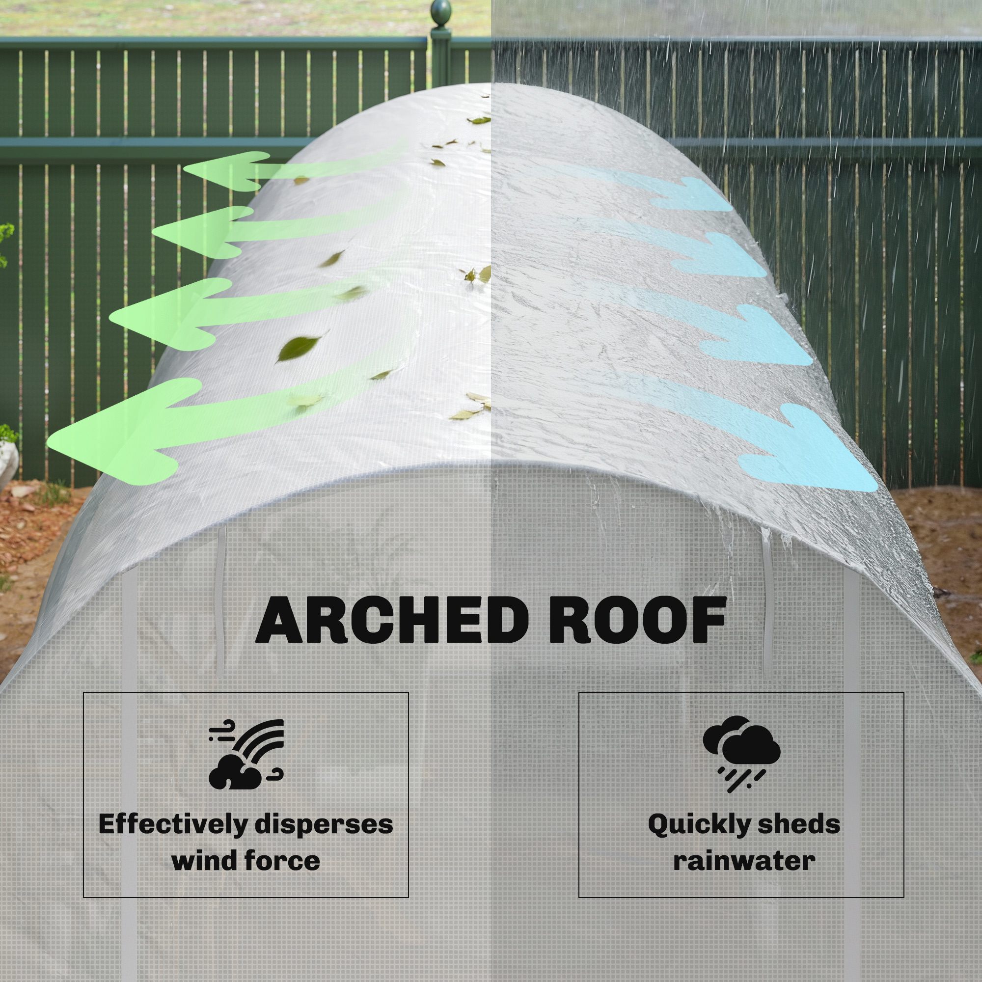  sera gradine3,5 x 2 x 2 m, cadru mare din otel galvanizat, tunel din polietilene pentru gradina,  alb [7]