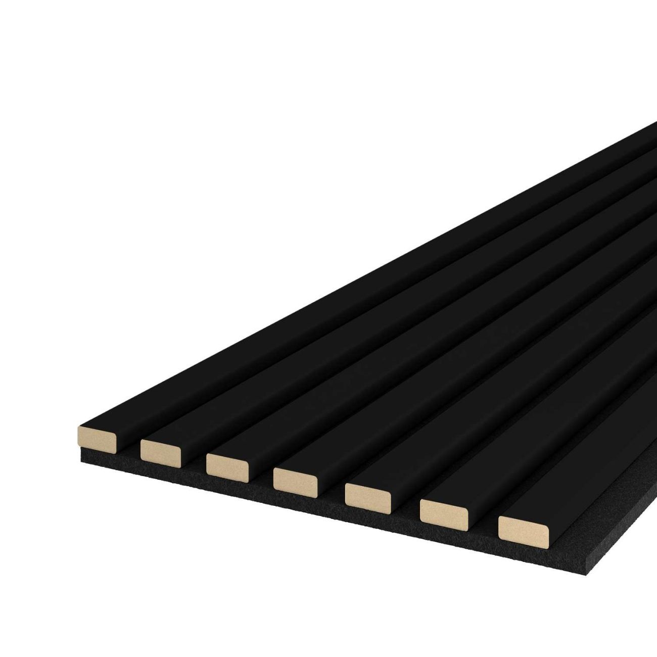 Riflaj MDF decorativ LDA PREMIUM de tip Panou Acustic, Negru, 260x40 cm [2]