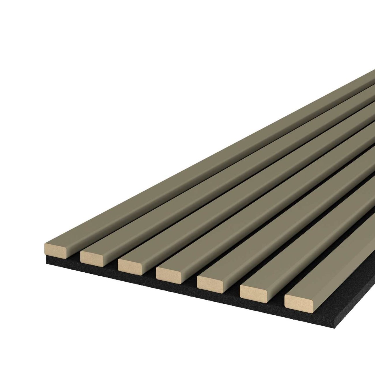 Riflaj MDF decorativ LDA PREMIUM de tip Panou Acustic, Verde Masliniu, 260x40 cm [2]