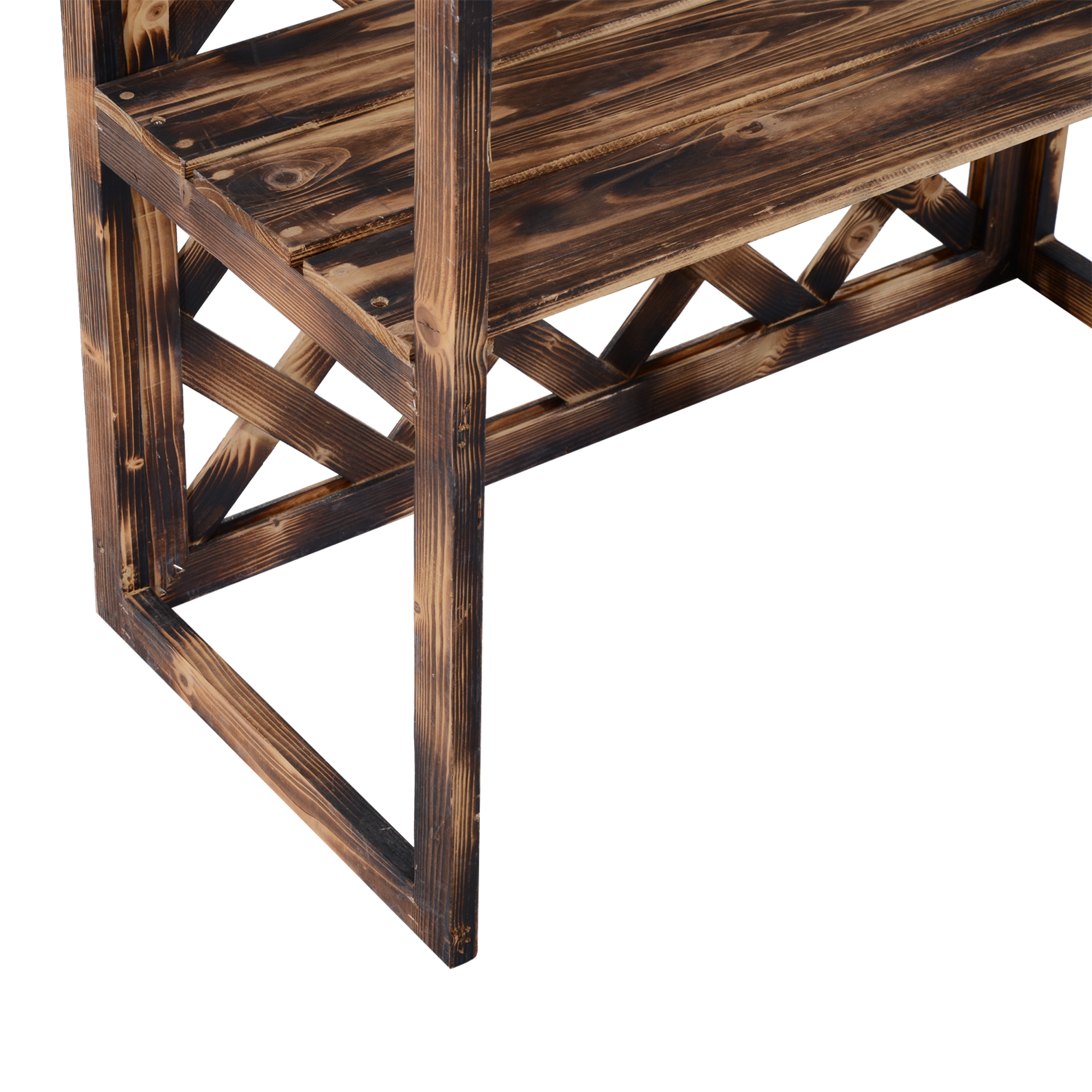  Raft Ghivece pentru Plante cu 3 Etajere din Lemn de Brad, 80x40x150 cm [7]