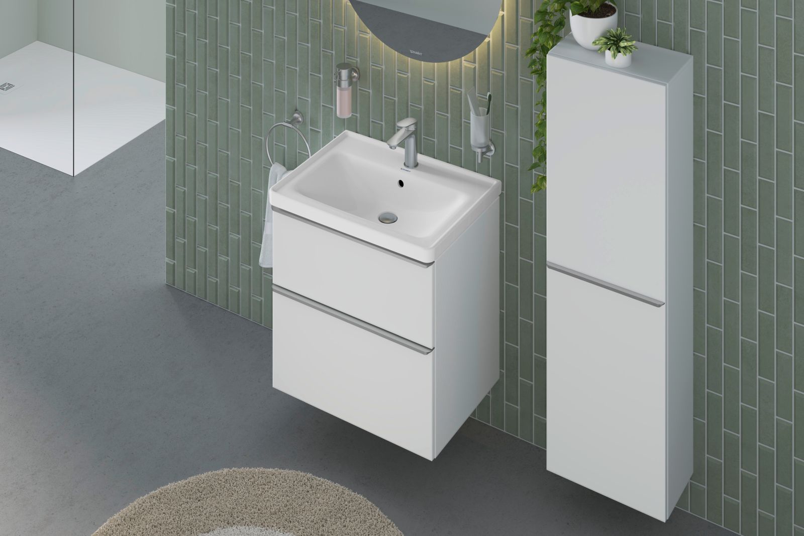 Inel prosop Duravit 0099477000, Stack T, tip instalare pe perete, numar orificii instalare 2, otel satinat [2]