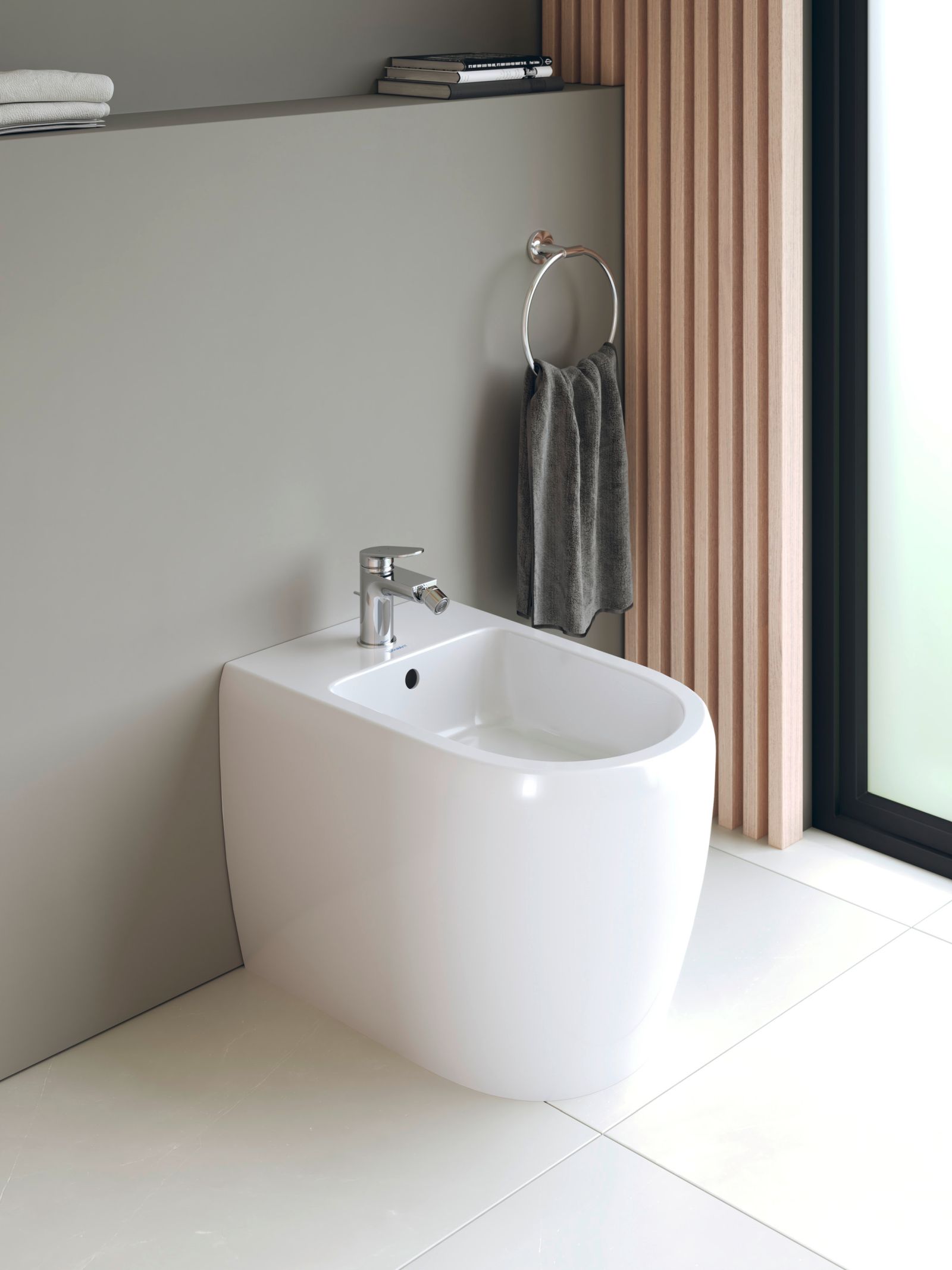 Inel prosop Duravit 0099471000, Starck T, tip instalare pe perete, numar orificii instalare 2, pivotanta, crom [4]