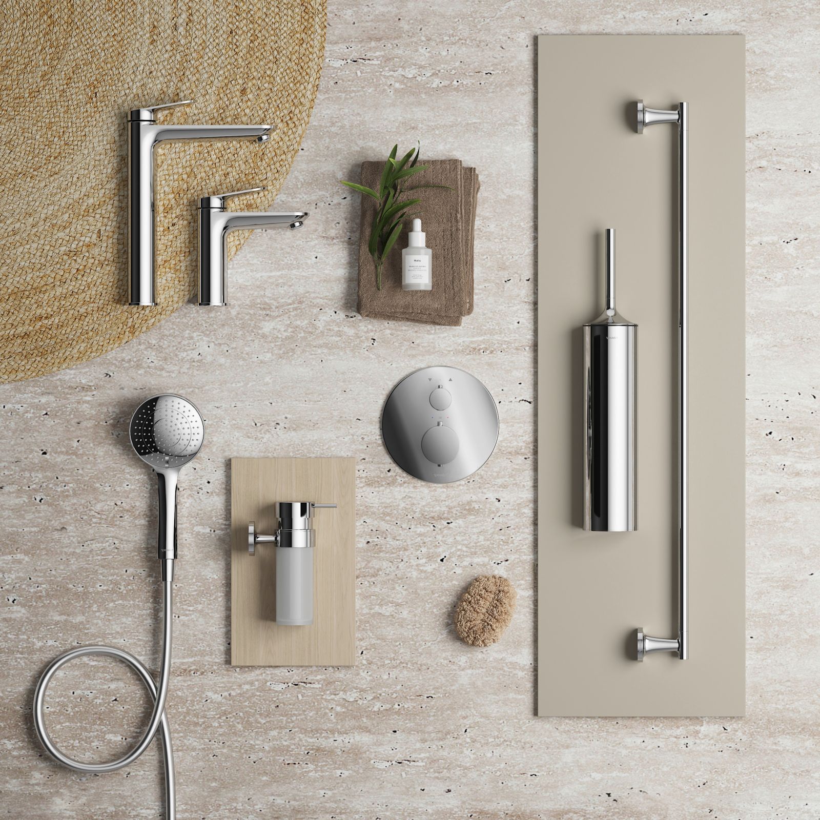 Inel prosop Duravit 0099471000, Starck T, tip instalare pe perete, numar orificii instalare 2, pivotanta, crom [11]