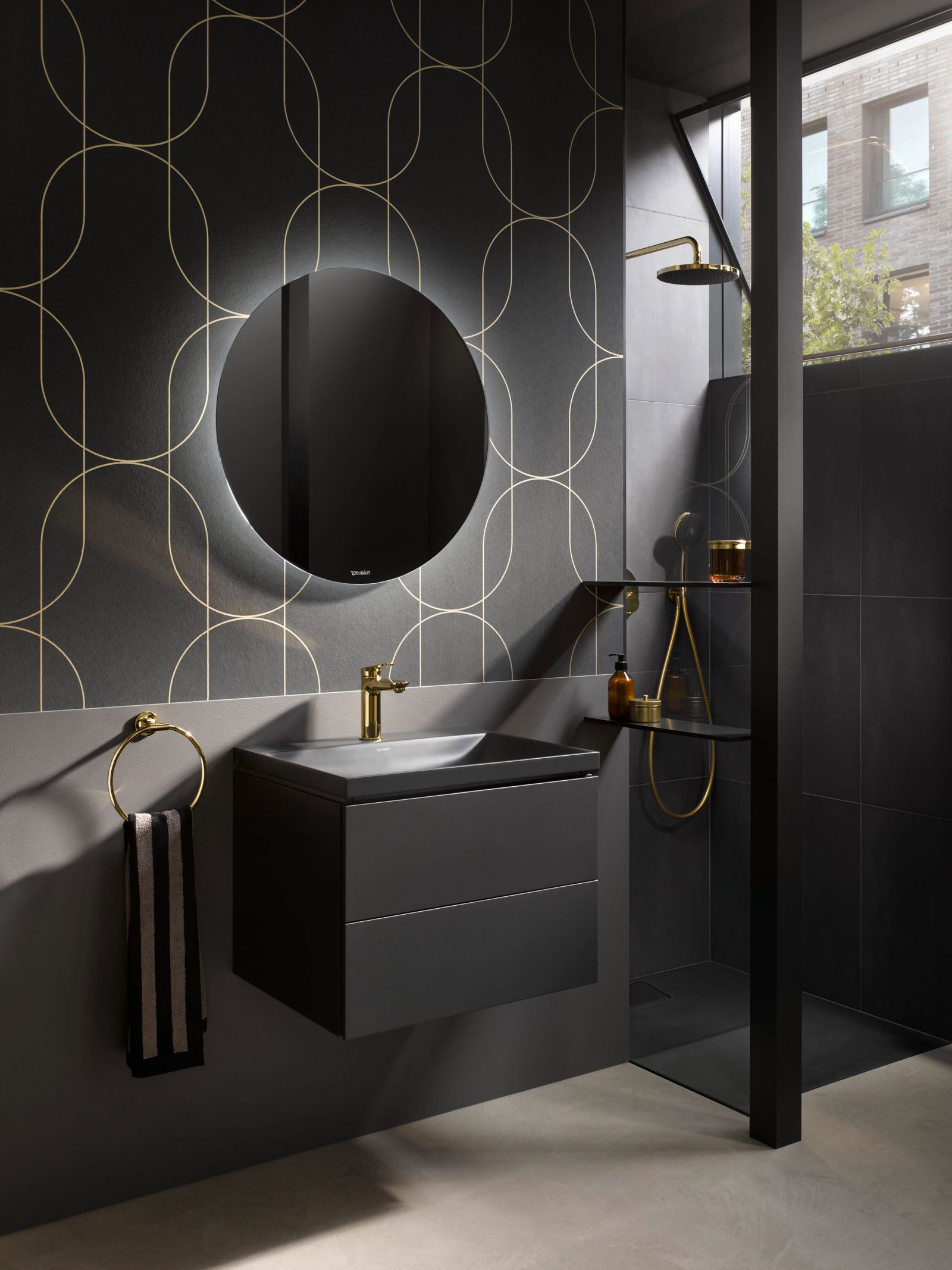 Inel prosop Duravit 0099473400, Starck T, tip instalare pe perete, numar orificii instalare 2, auriu [3]