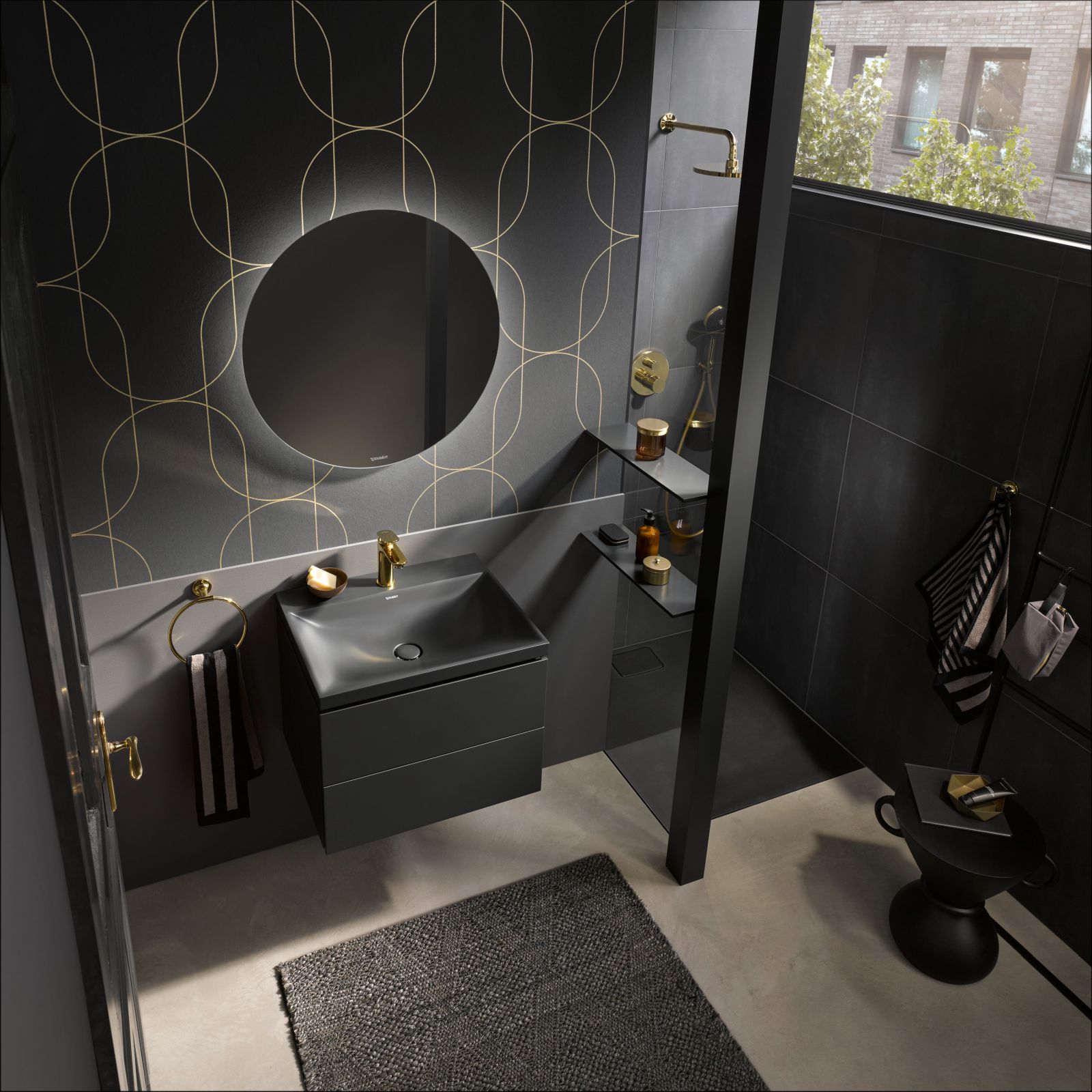 Inel prosop Duravit 0099473400, Starck T, tip instalare pe perete, numar orificii instalare 2, auriu [4]
