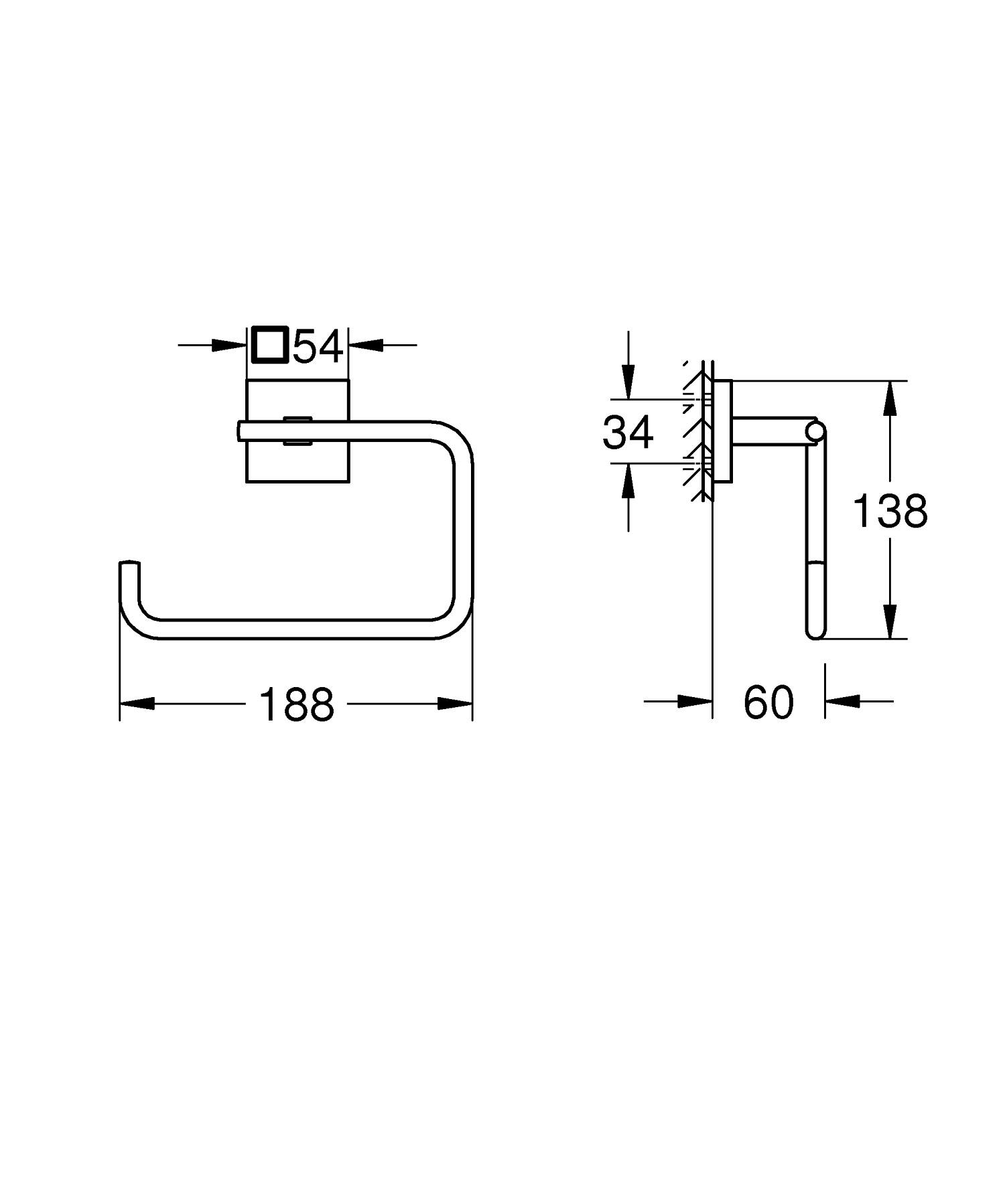 Inel prosop Grohe 409752430, Start Cube, tip instalare pe perete, numar orificii instalare 2, pivotanta, negru [4]