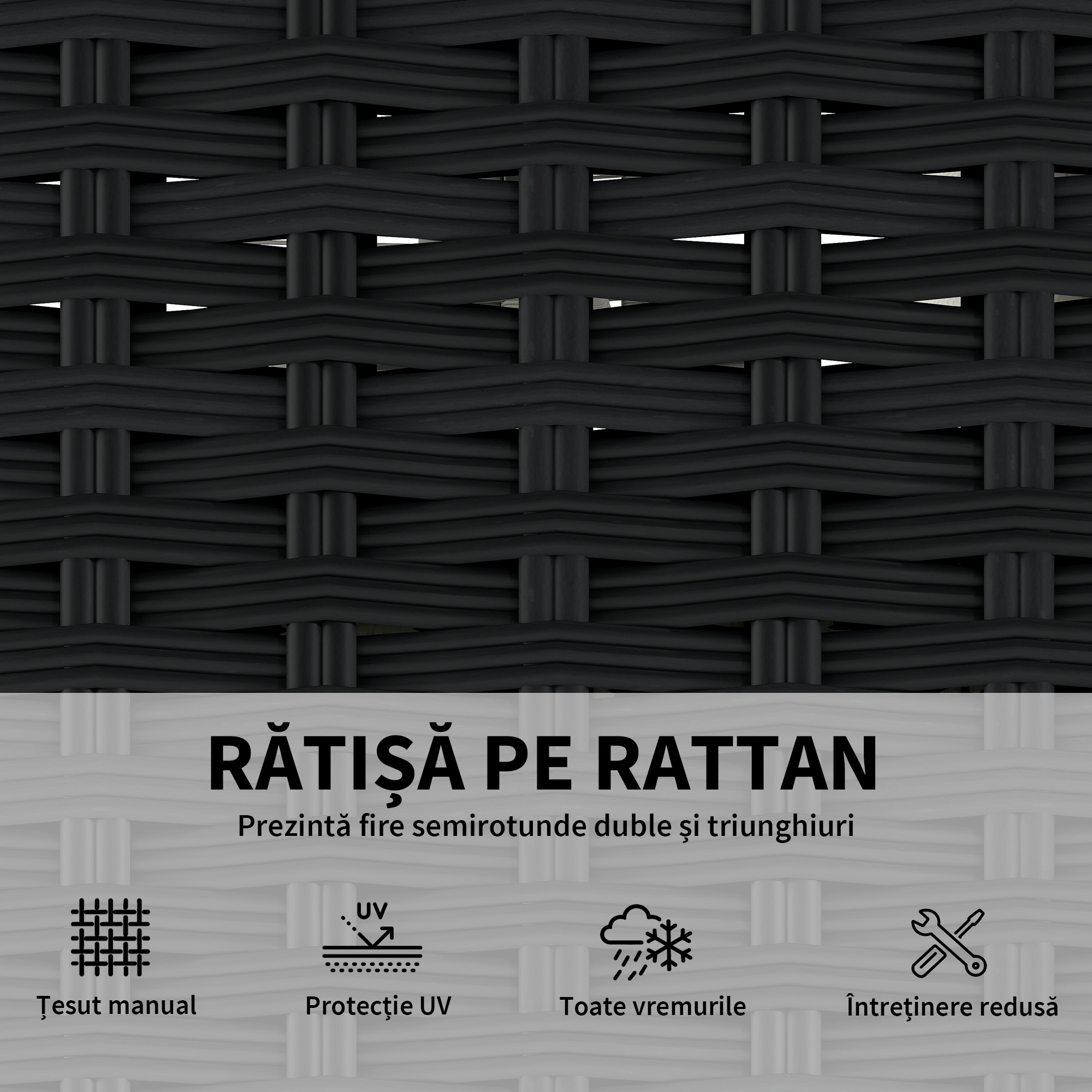  Set Modular de Gradina din Rattan cu Perne, Canapea de Colt Gri, 5 Piese [4]