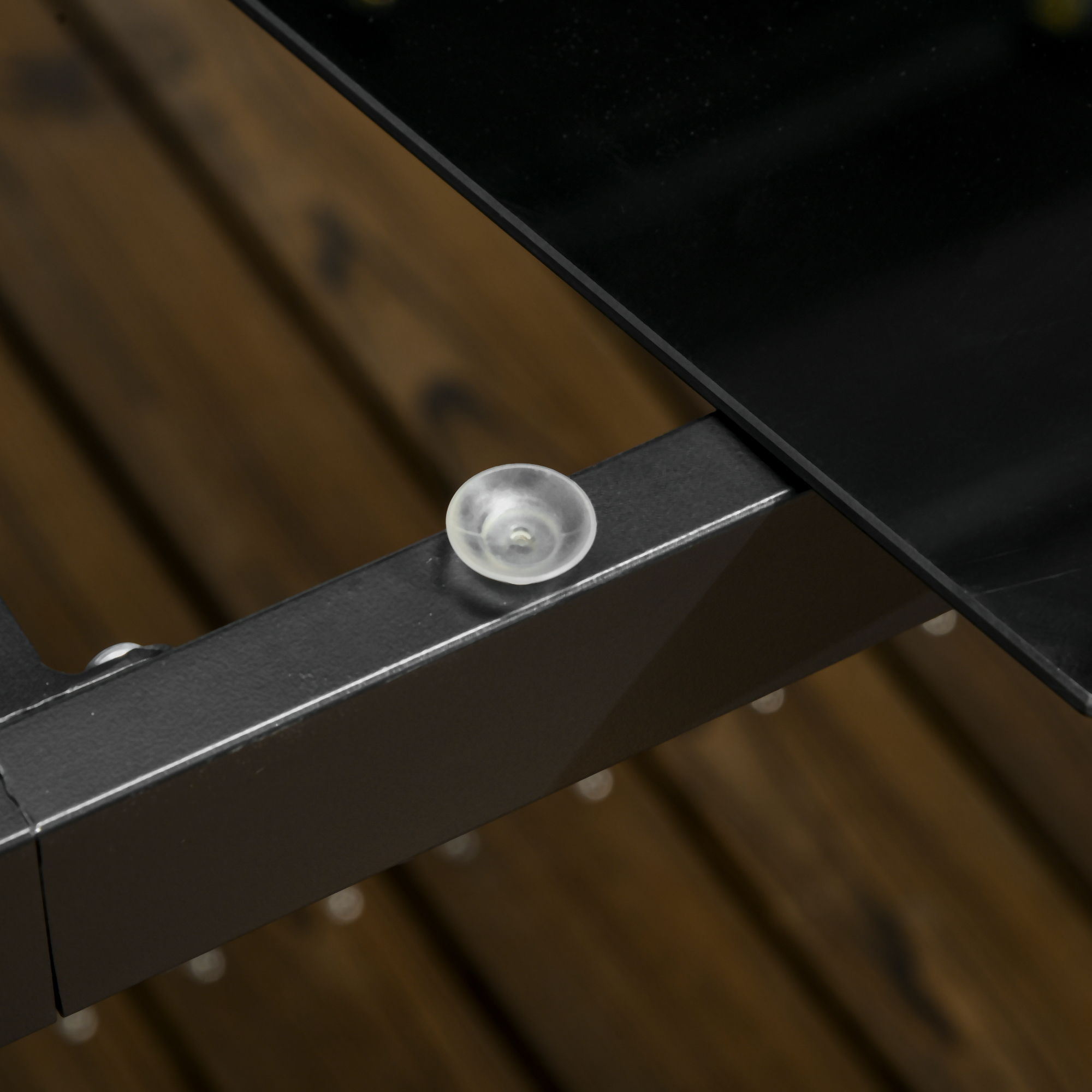  Masa pentru exterior cu 8 locuri, Masa dreptunghiulara din aluminiu pentru gradina, cu blat din sticla securizata, negru [8]