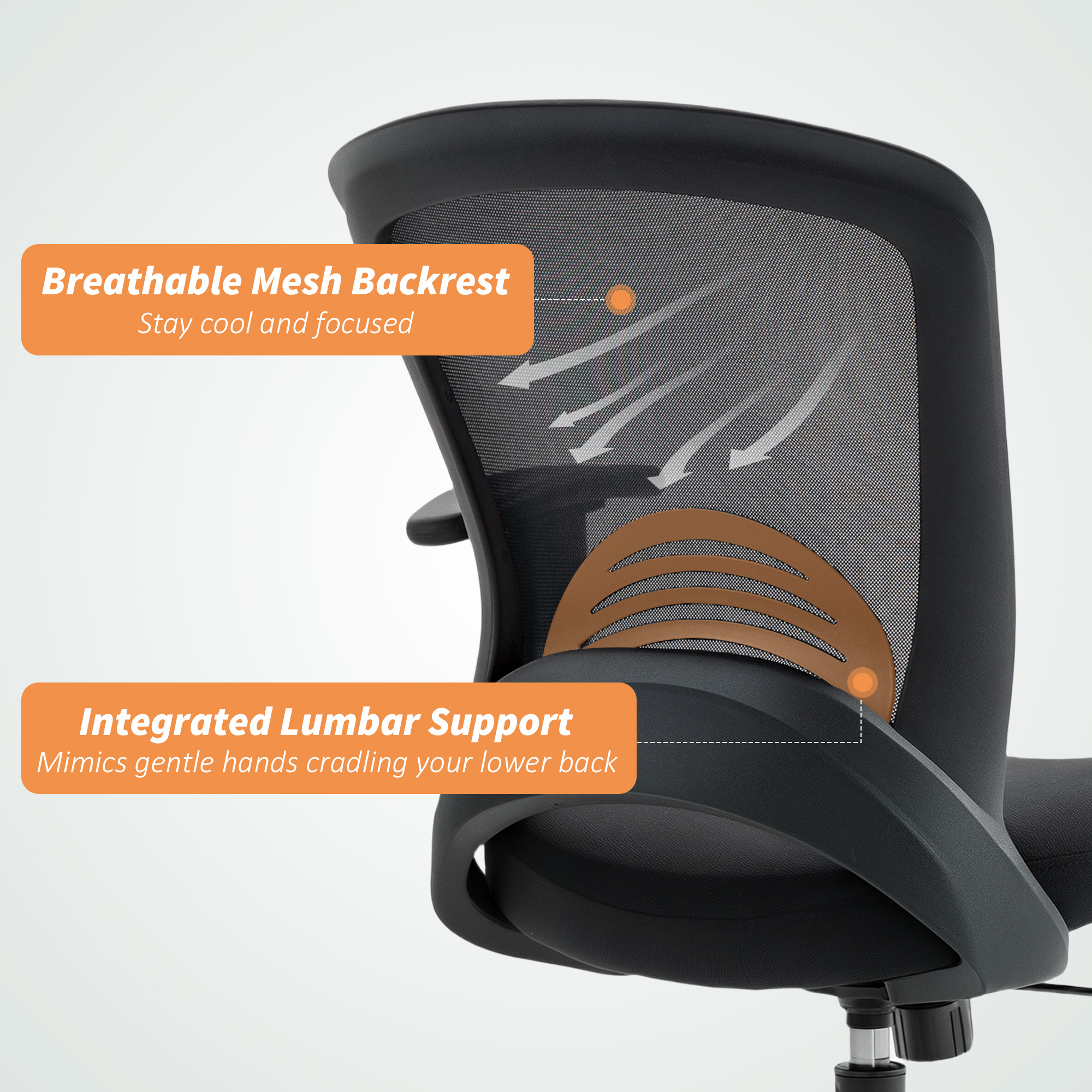 Scaun de Birou  Respirabil si Reclinabil cu inaltime Reglabila, Negru [4]