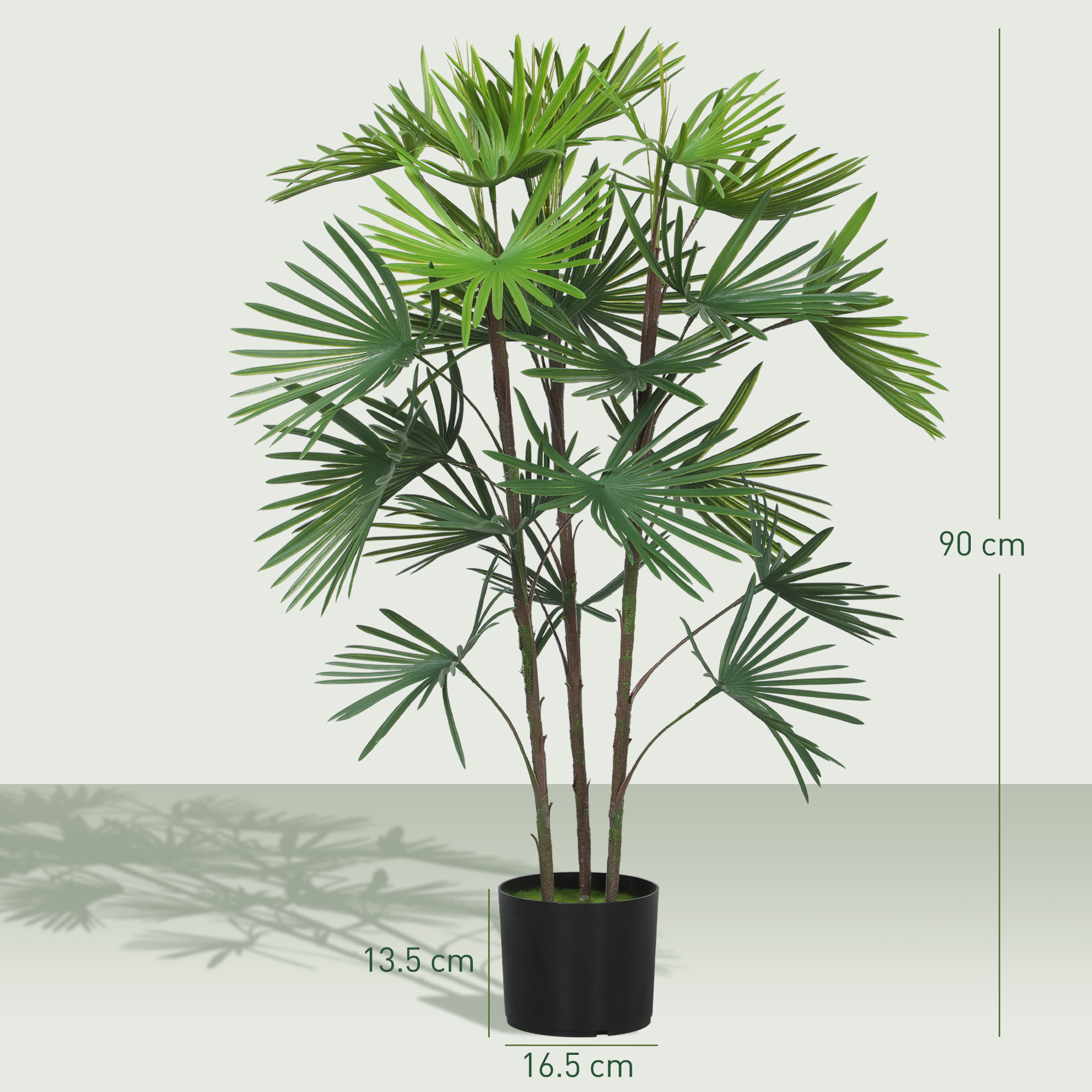  Planta artificiala de 90 cm din plastic verde cu ghiveci de Ø16.5x13.5 cm [2]