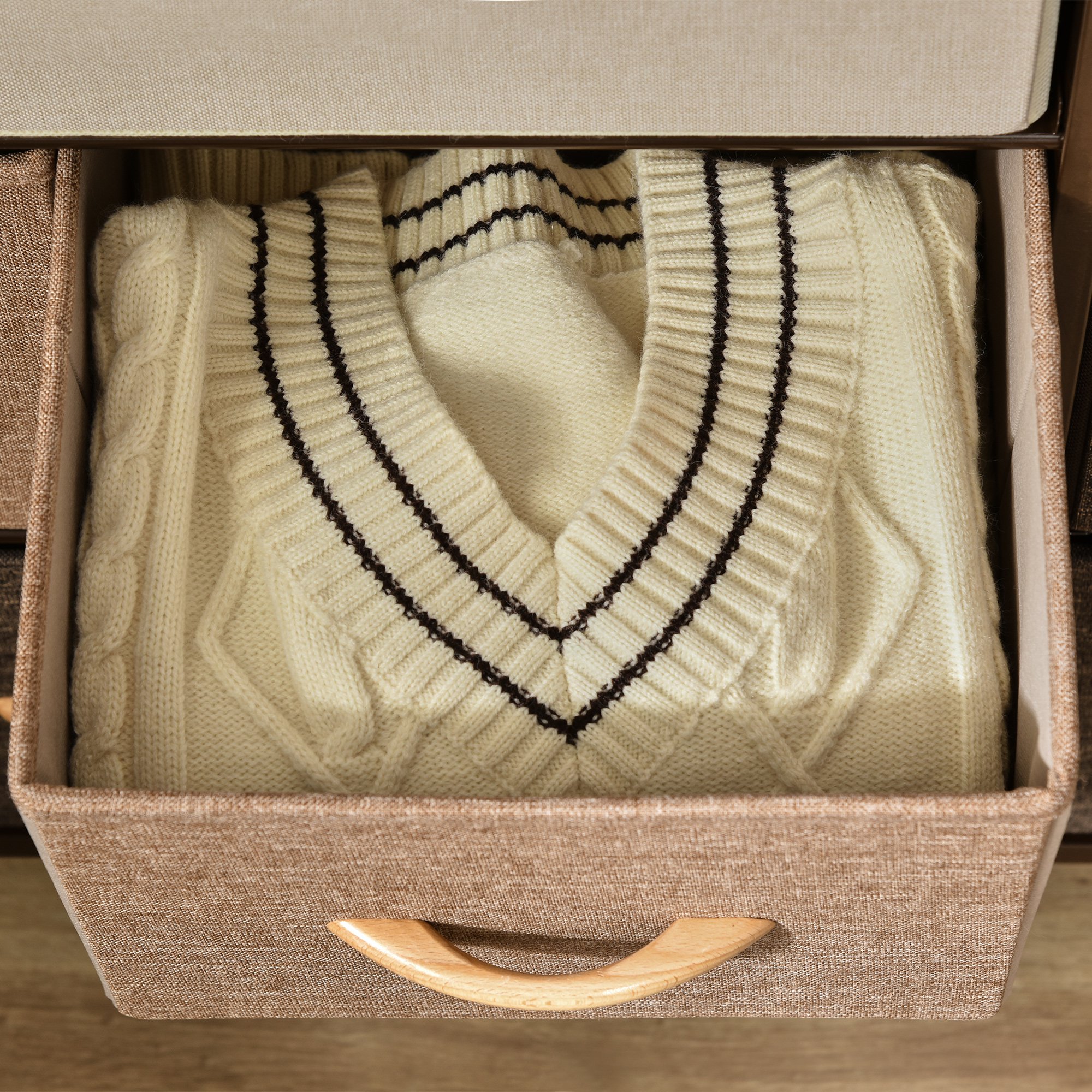  Comoda cu 7 sertare pliabile din material textil Raft din MDF 80x29x78.5cm [8]