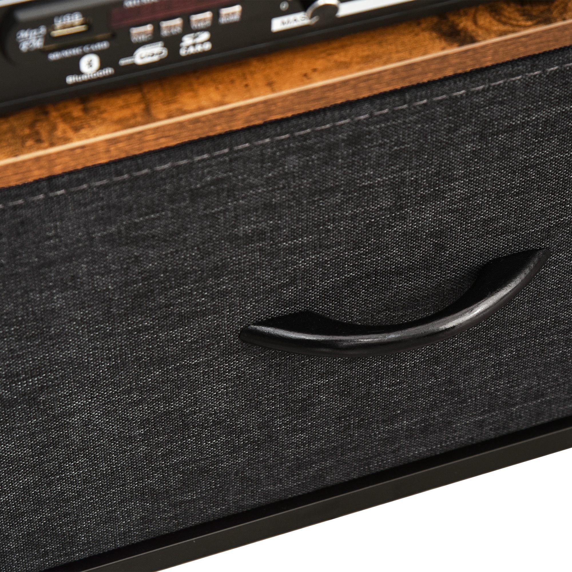  comoda TV stil industrial 98x29x56cm, maro si negru [8]