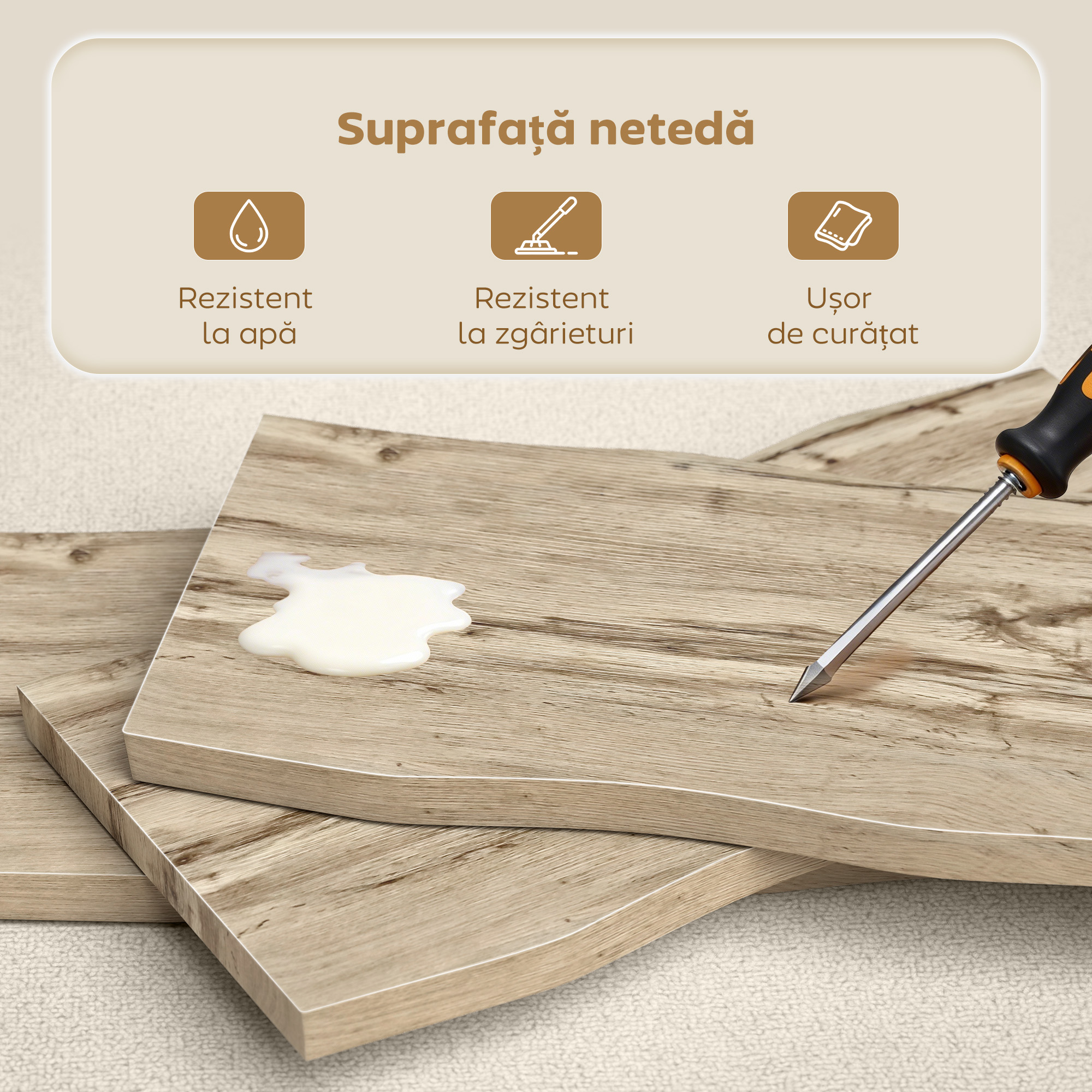  Masa de cafea stil nordic cu picioare reglabile, din lemn si otel, 100x50x45 cm, negru si stejar [5]