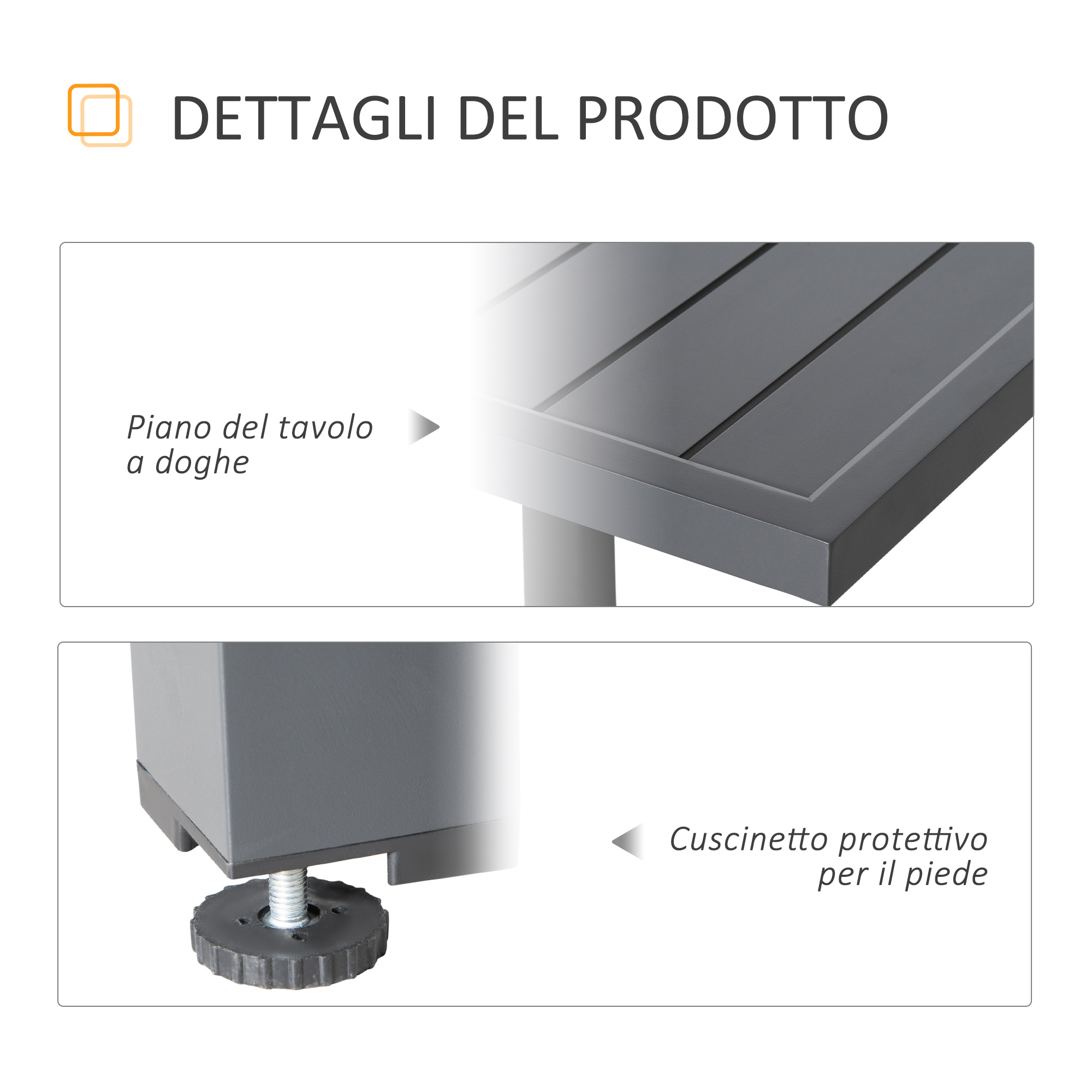 Masa de Gradina Extensibila  pentru 8-10 Persoane cu Structura din Aluminiu, 135-270x90x75cm, Gri [6]