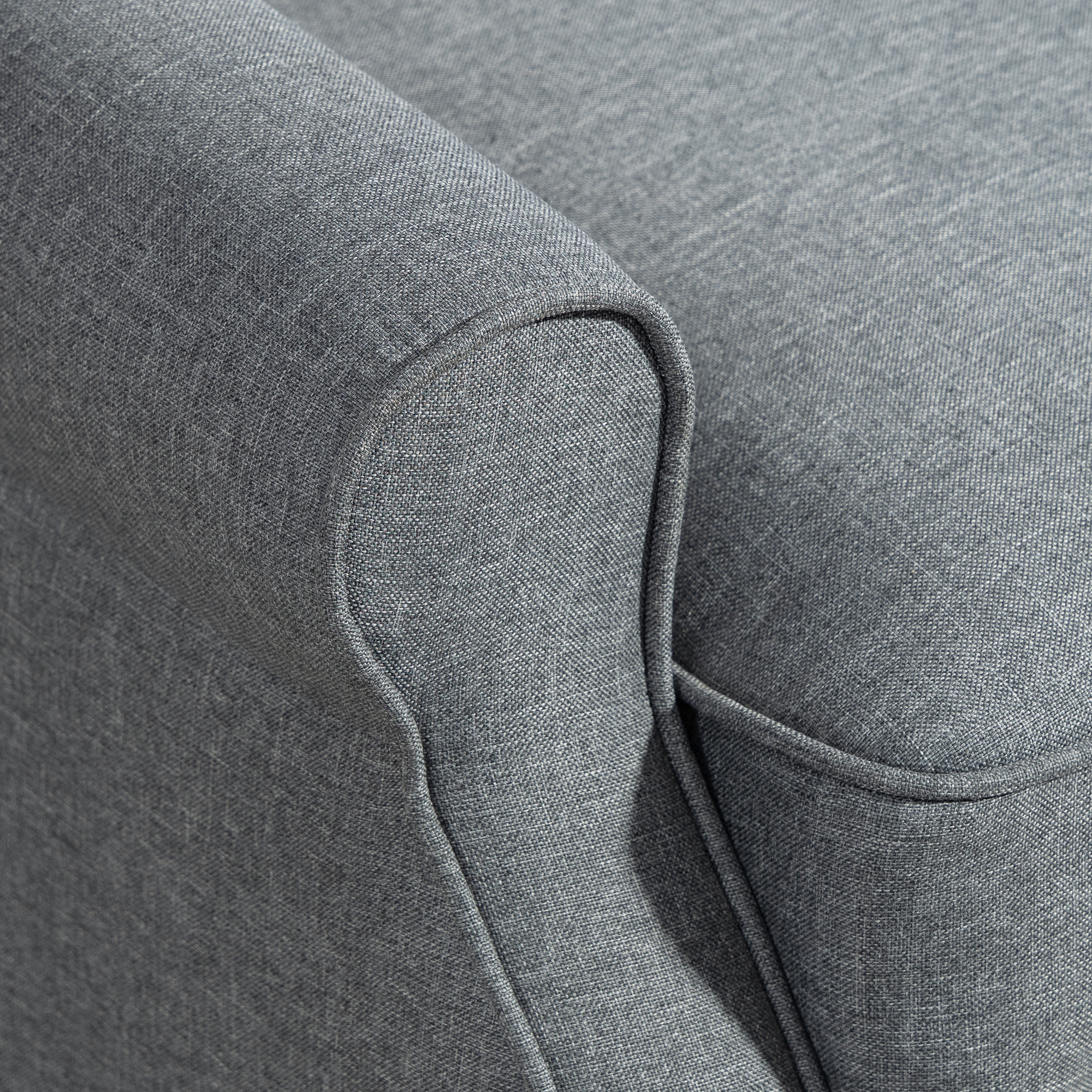  Fotoliu Reclinabil 132° max din Material Tip In cu Suport pentru Picioare, 74x84x102 cm, Gri [8]