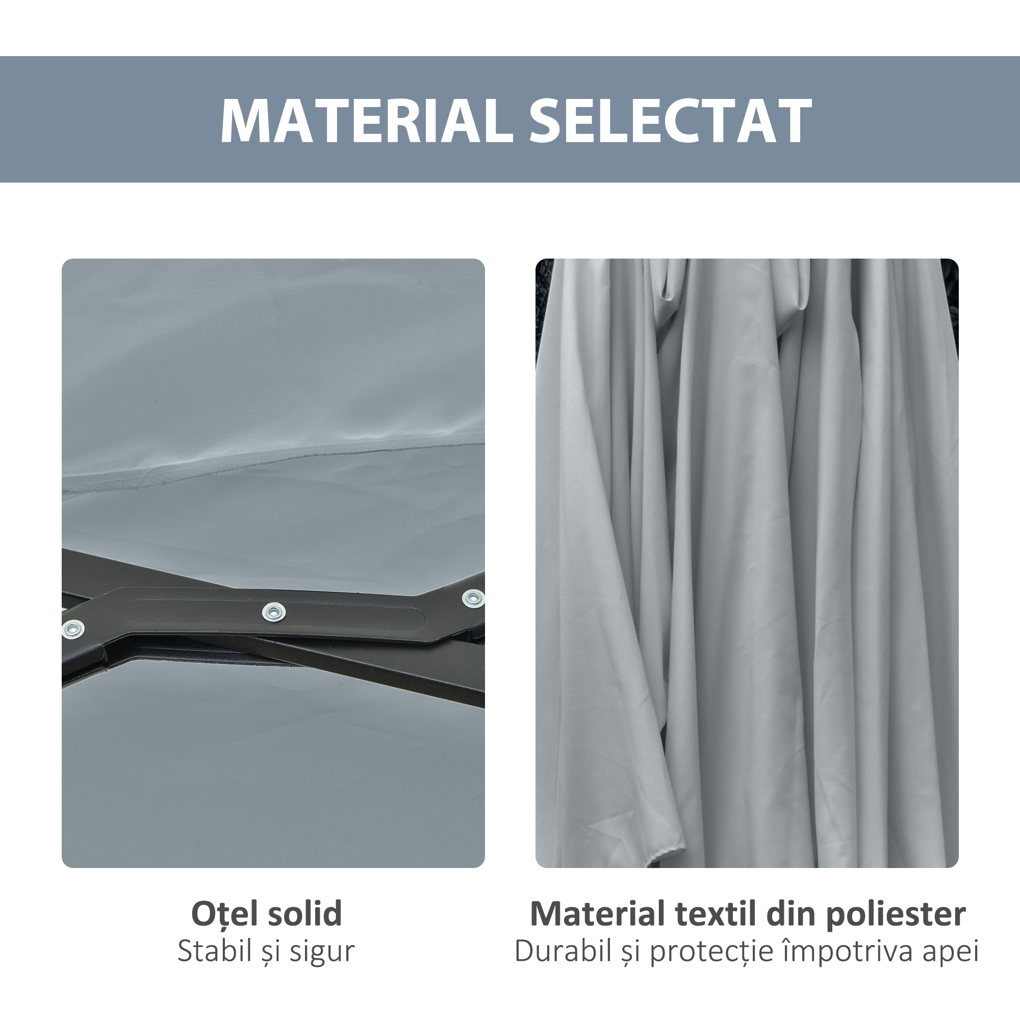  Ombrellone da Giardino 4.5m con 48 LED a Energia Solare e Manovella [6]