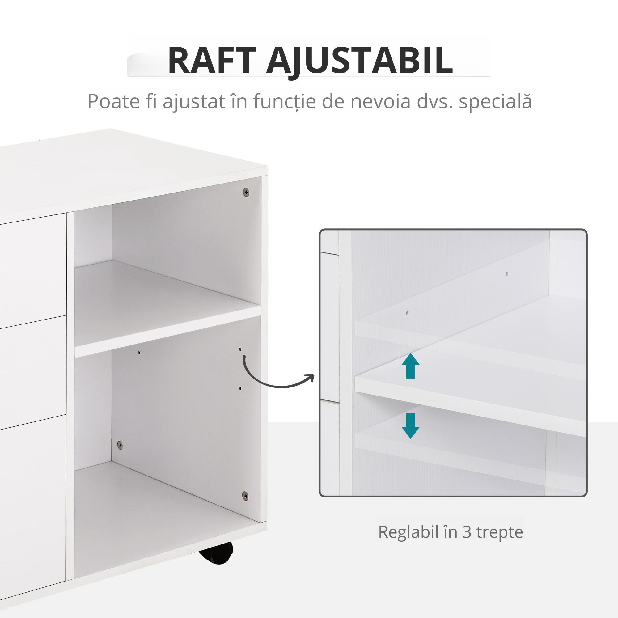  Mobilier Imprimanta - Alb, cu Sertare, Rafturi si Roti [4]