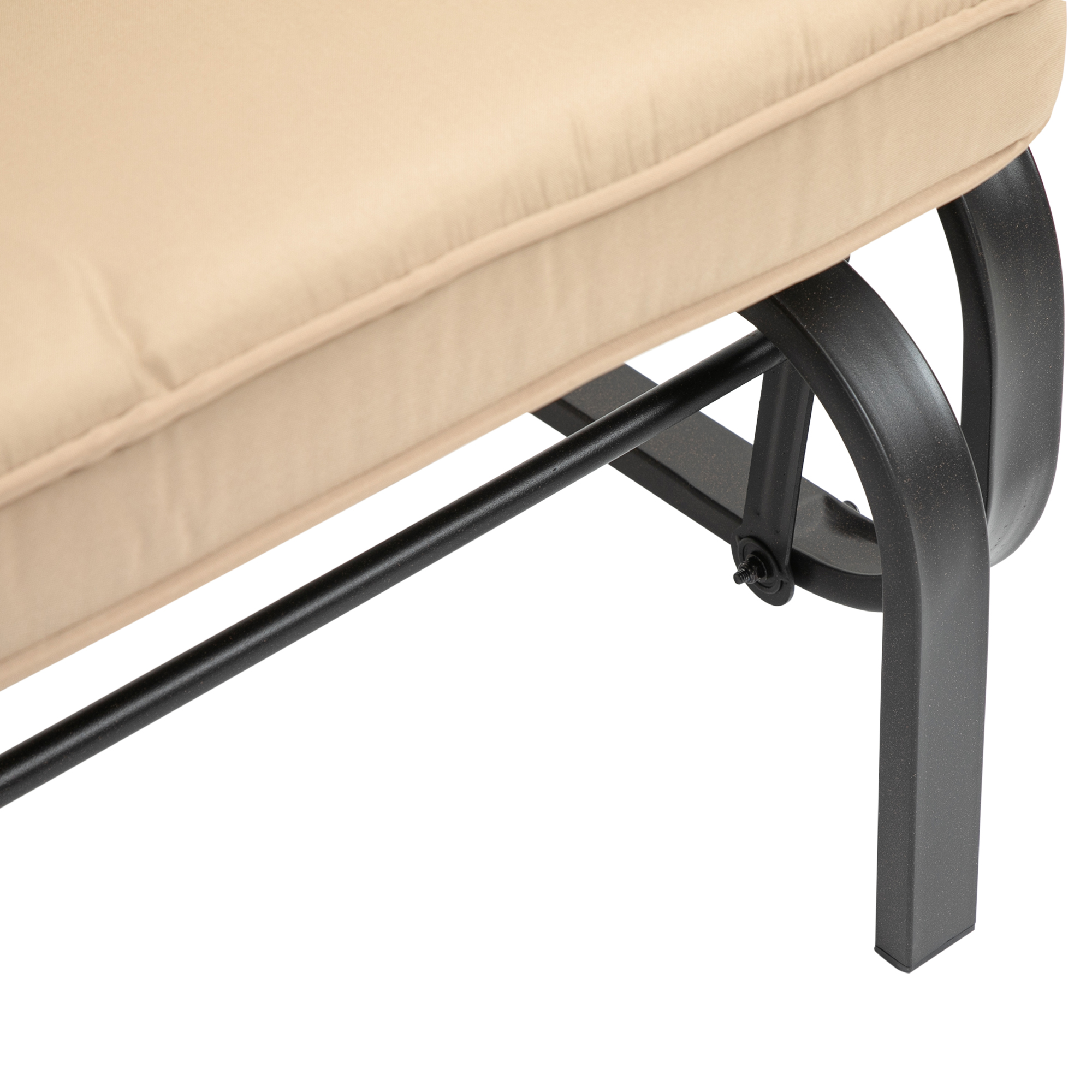  Balansoar de Gradina pentru 2 Persoane cu Perne Capitonate pentru Sezut cu Spatar, 122x70x87cm, Kaki [7]