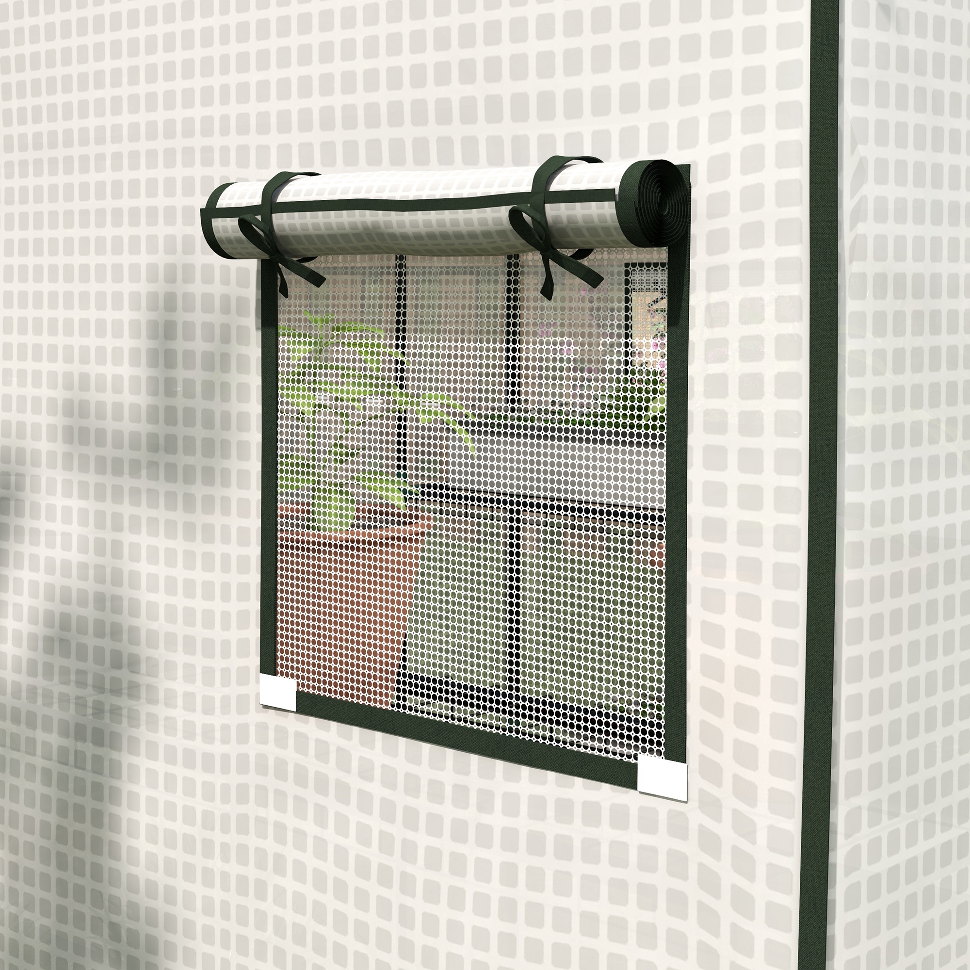  Acoperis de inlocuire pentru Sera Walk-in din PE cu Usa Rulabila si Ferestre, 140 x 143 x 190cm, Alb [8]