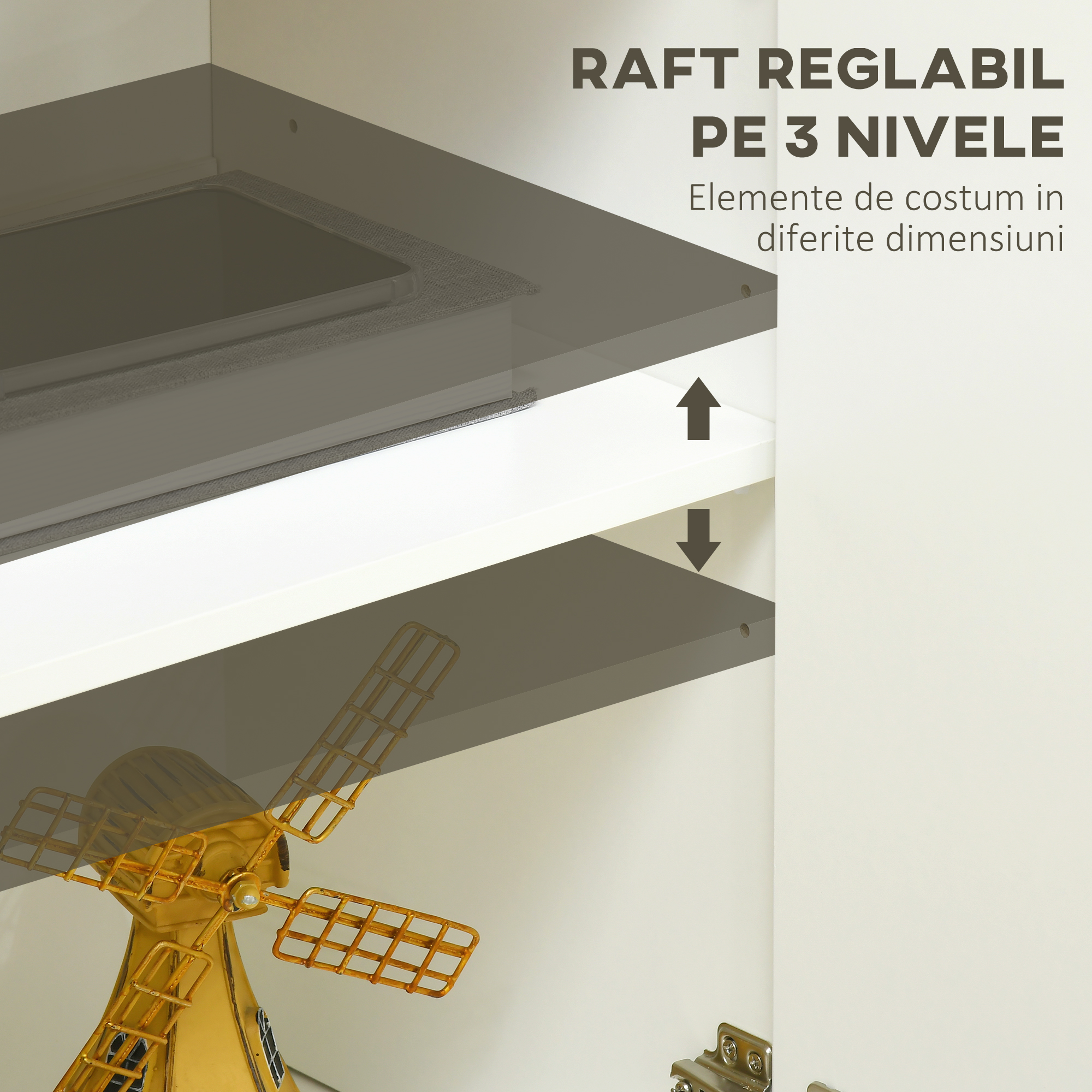  Bufet Bucatarie - Cu 3 Usi & Rafturi Reglabile, Modern si Practic [4]