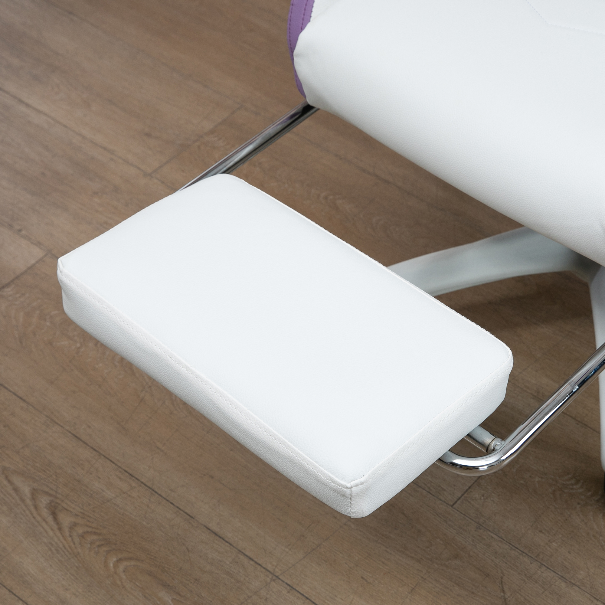  Scaun Gaming Reglabil pe inaltime cu Tetiera, Alb si Mov [8]