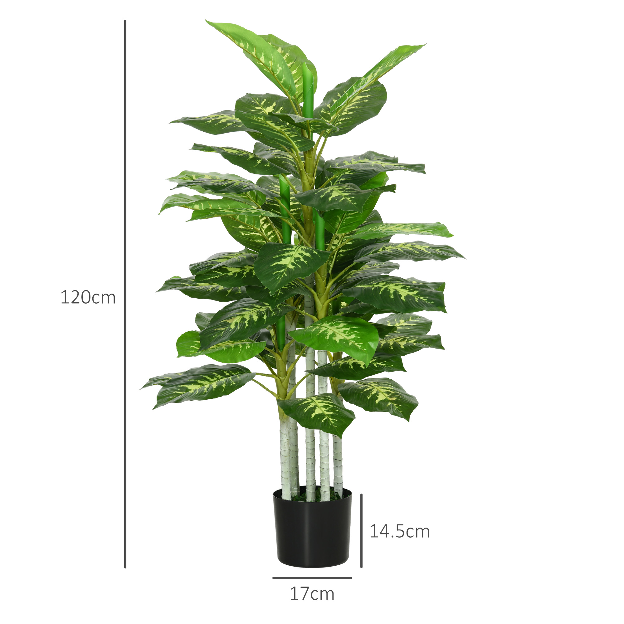  Planta Artificiala Decorativa, inalta de 120 cm, cu Ghiveci Negru pentru Interior si Exterior [2]
