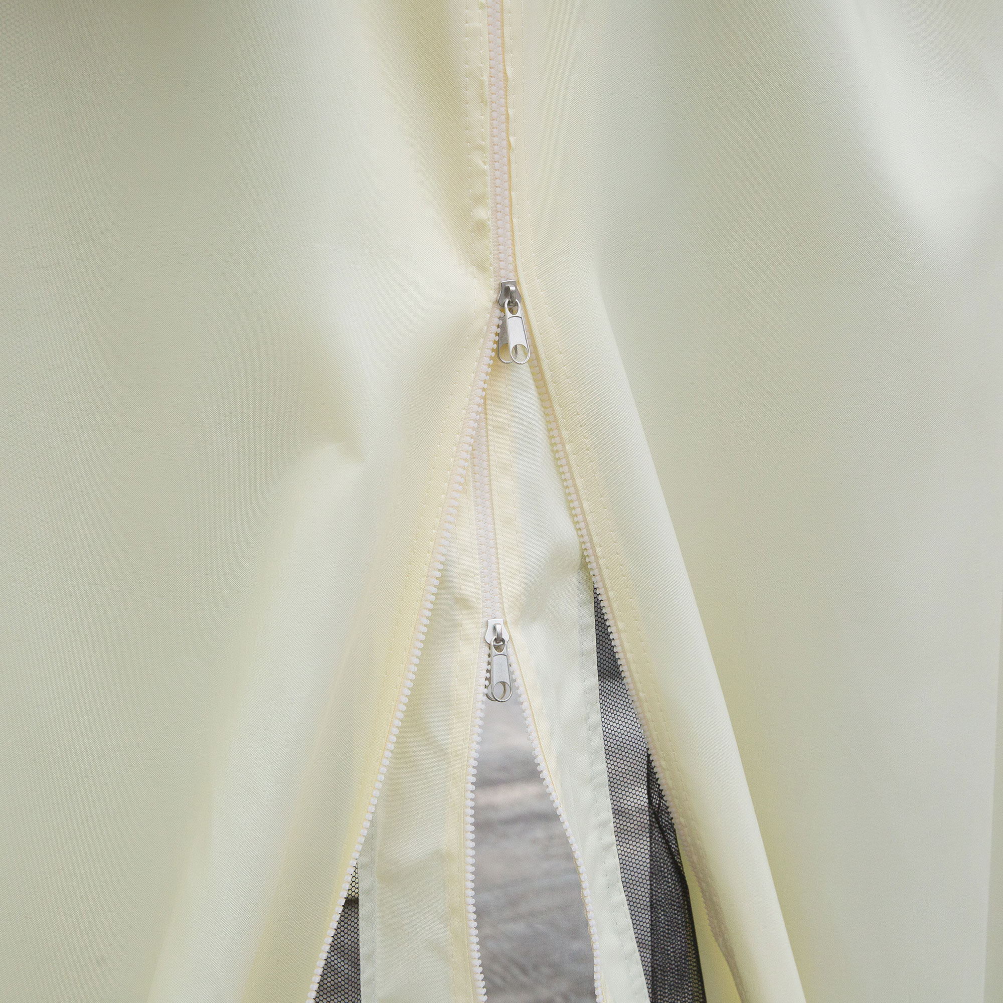 Foisor  cu Acoperis dublu, Plasa de tantari, Perdele laterale, culoare crema alba 3x4m [6]