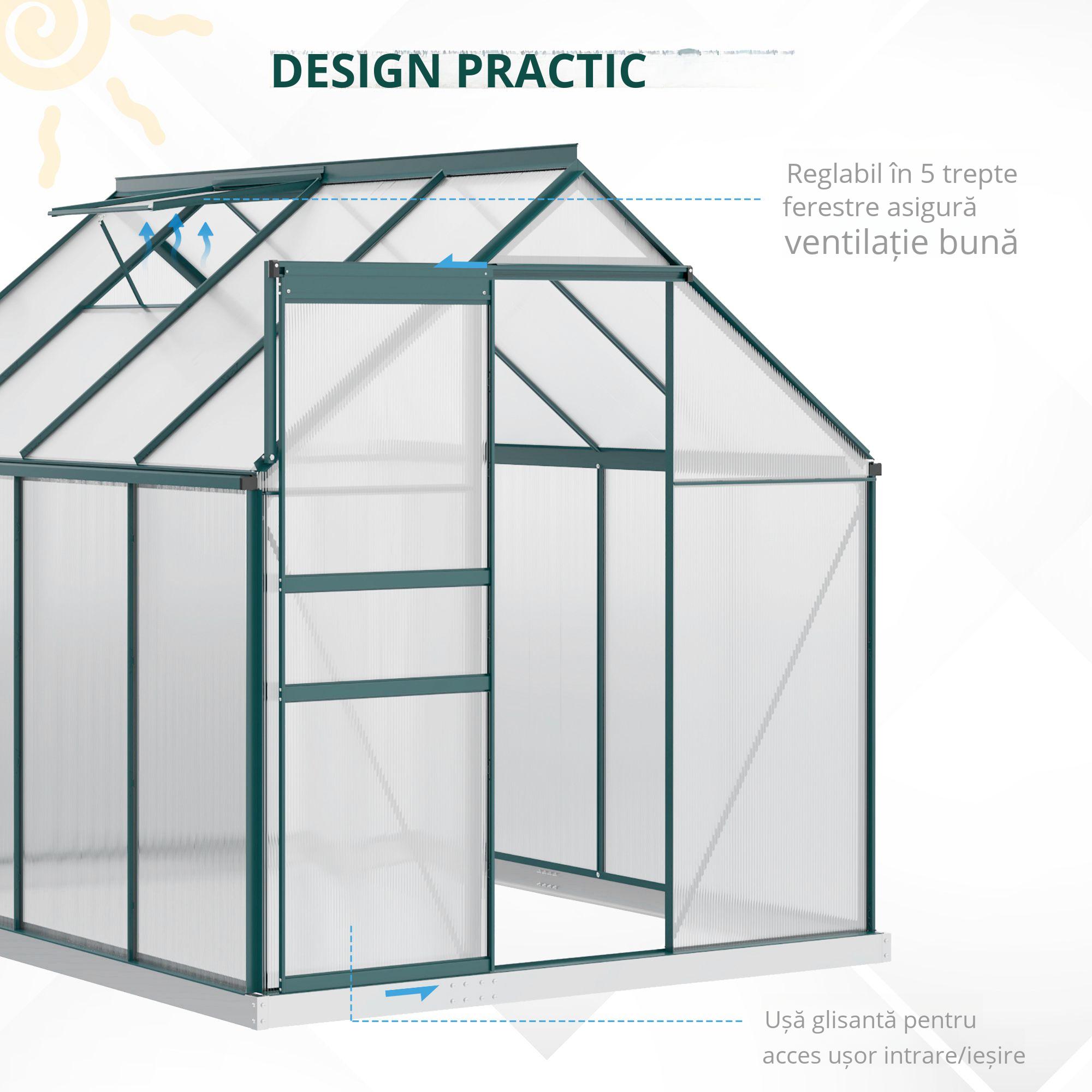  Sera Walk-In Aluminiu & Policarbonat - Ventilatie si Jgheab [5]