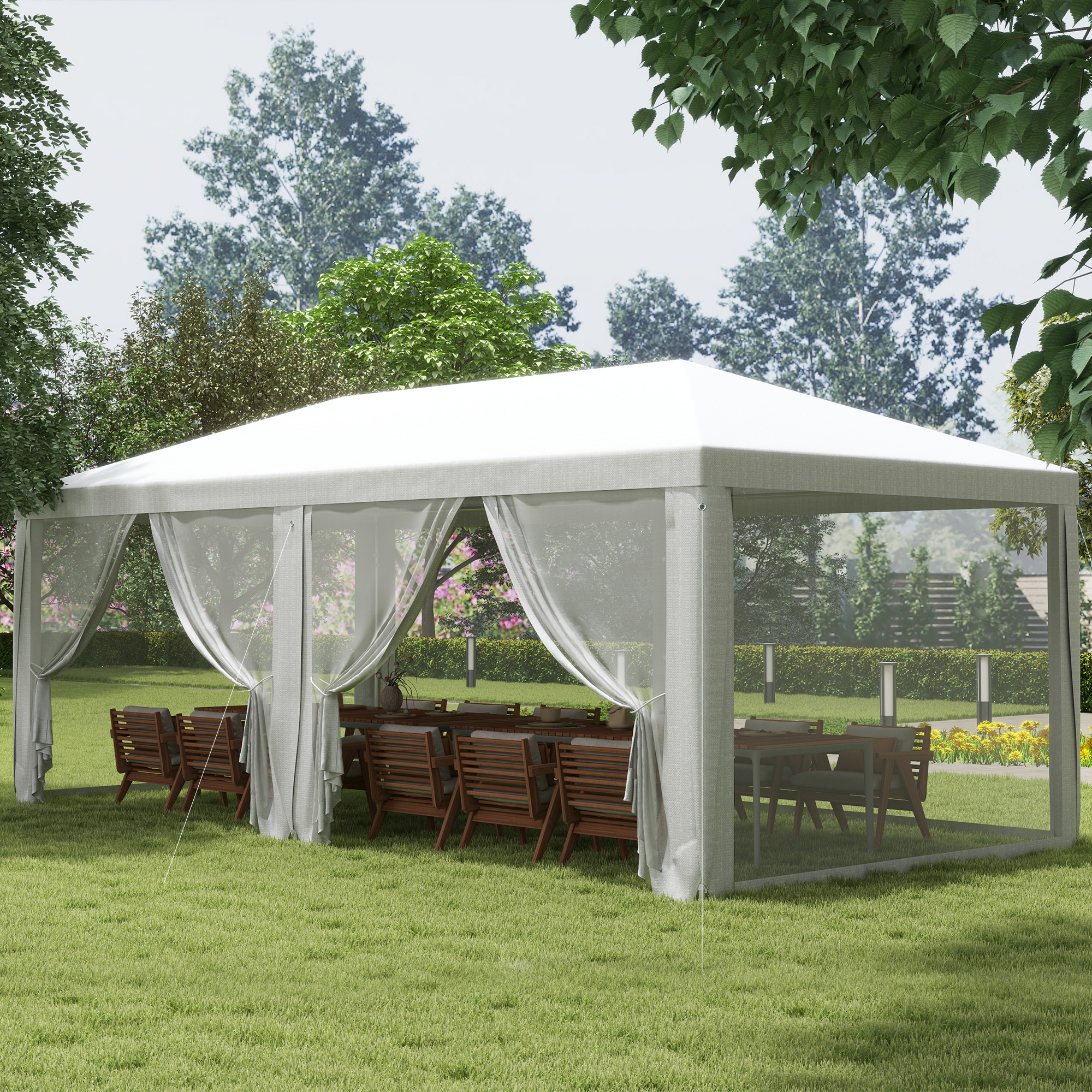  Outdoor 116" x 234" Pop-Up Canopy Tent w/ UV Protection & Lasting Strength White [1]