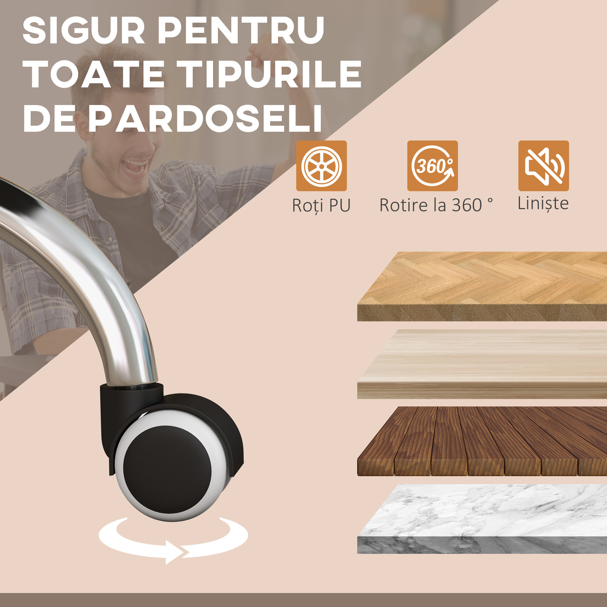  Scaun de Birou Masaj cu Vibratii Caldura Scaun de Calculator Suport pentru Picioare Cotiera Spatar Rabatabil Maro Deschis Pentru scoala computer mobila de studiu ergonomic pentru birou munca modern c [7]