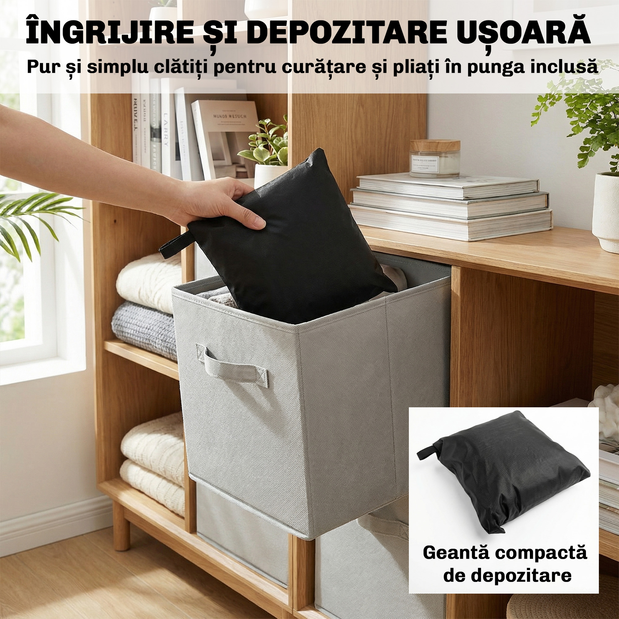  Huse pentru Mobilier de Gradina 4 Piese, Impermeabile, Negru [7]