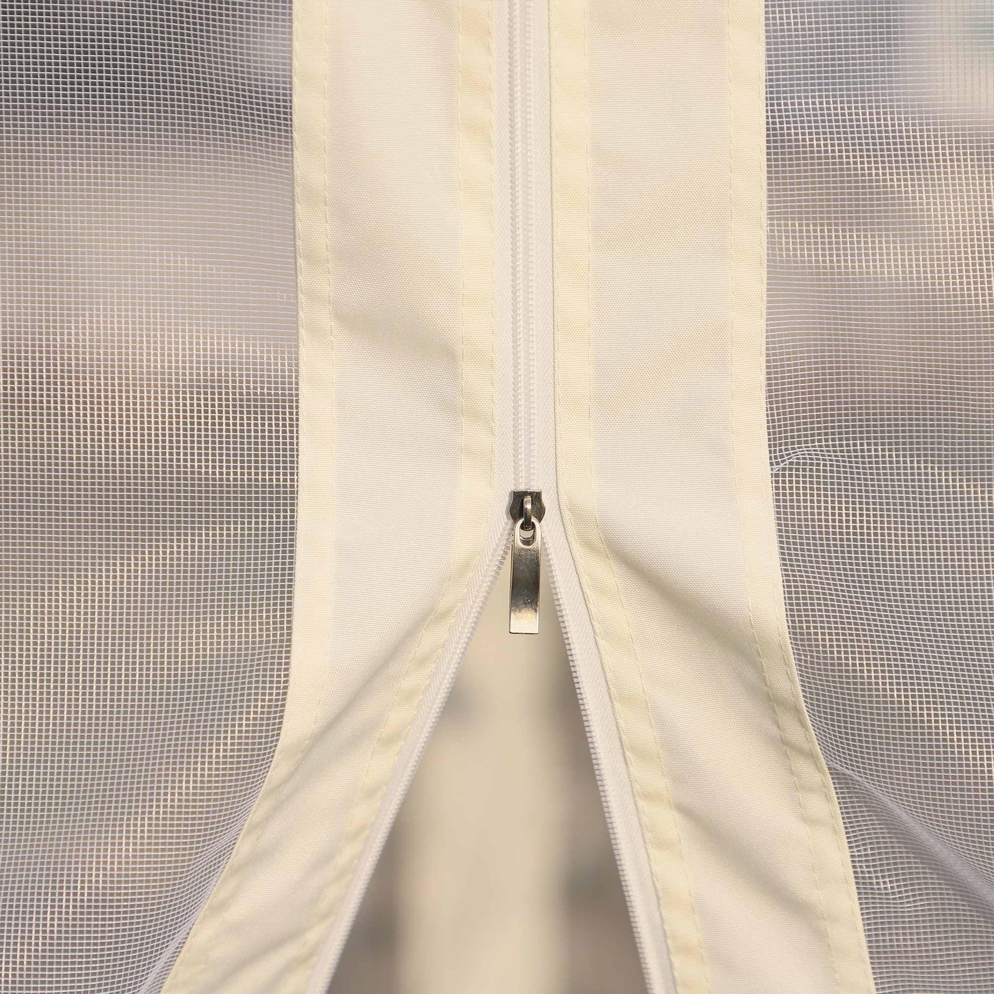  Foisor de Exterior 3x3m cu Plasa pentru Tantari si Cadru din Otel Alb [8]